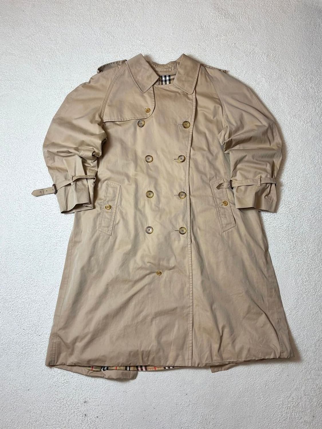 버버리 90's 더블브레스트 안감 노바체크 트렌치 코트 PN7530 상품이미지1