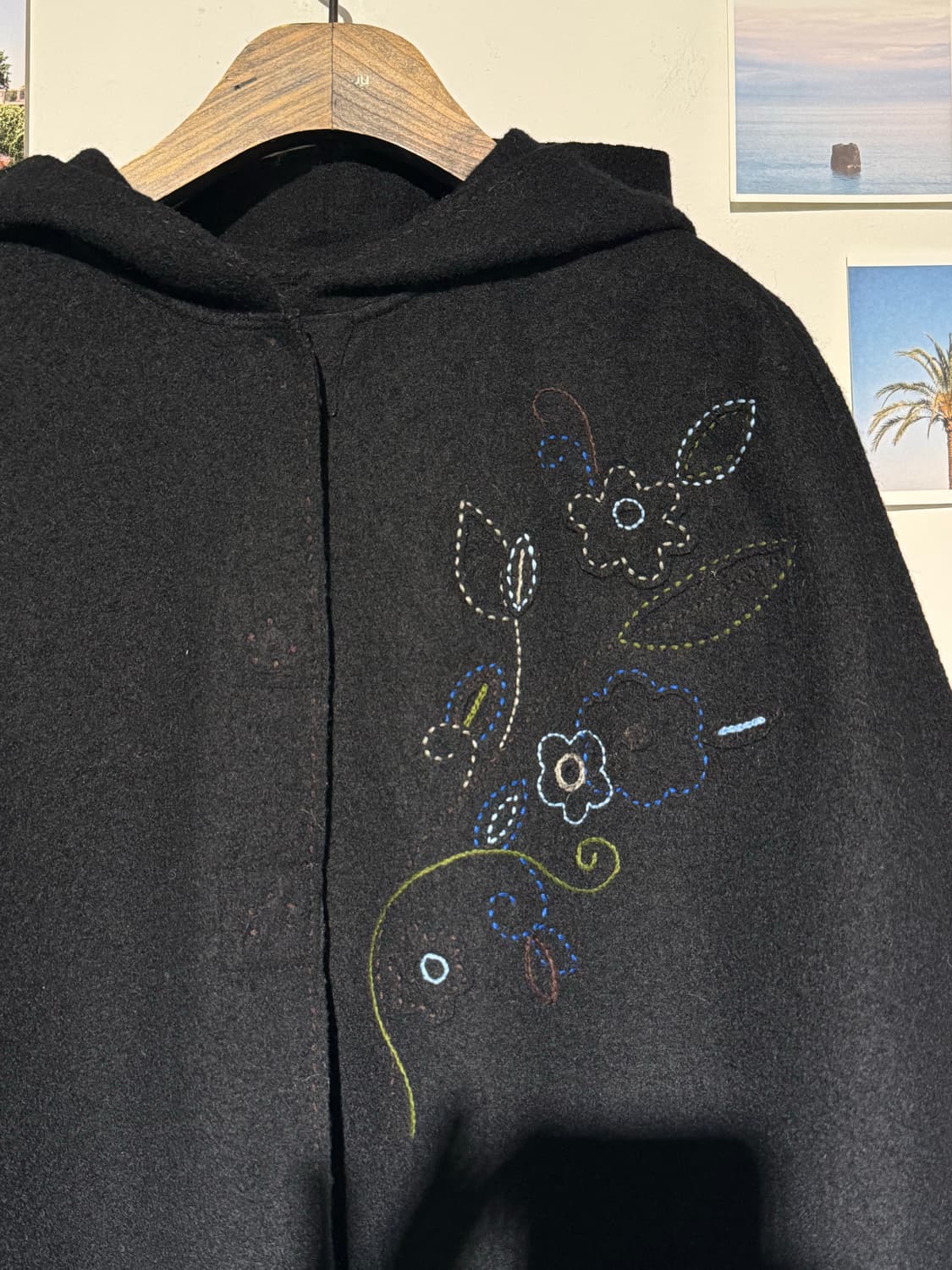 꽃 스티치 후드 케이프 상품이미지3