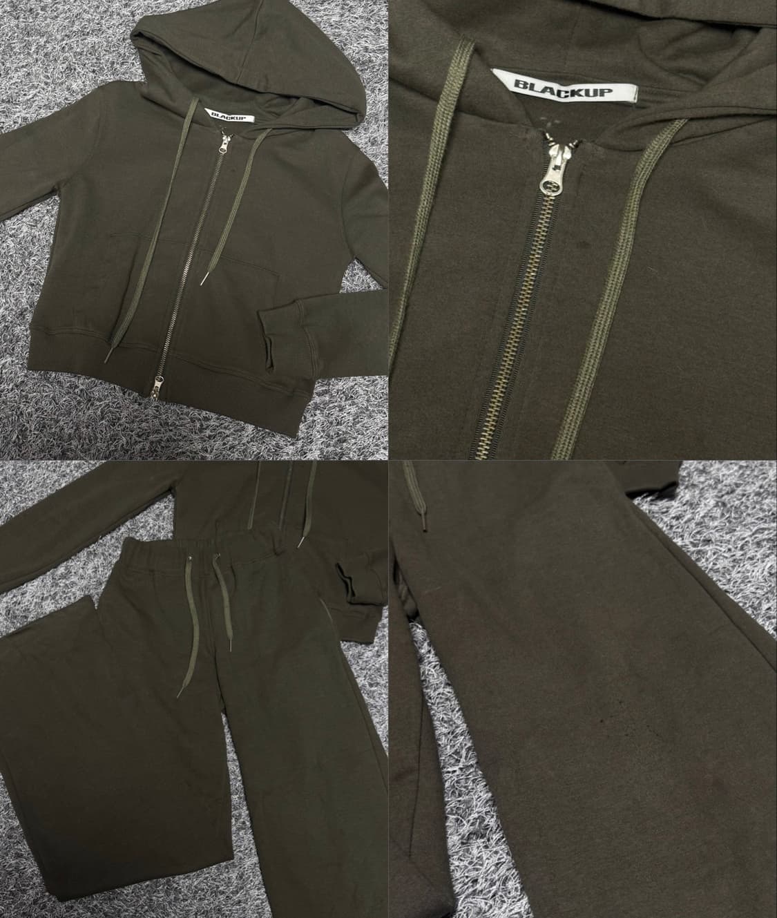 블랙업 켄린 투웨이 크롭 후드집업 / 밴딩 트레이닝 팬츠 셋업 상품이미지3