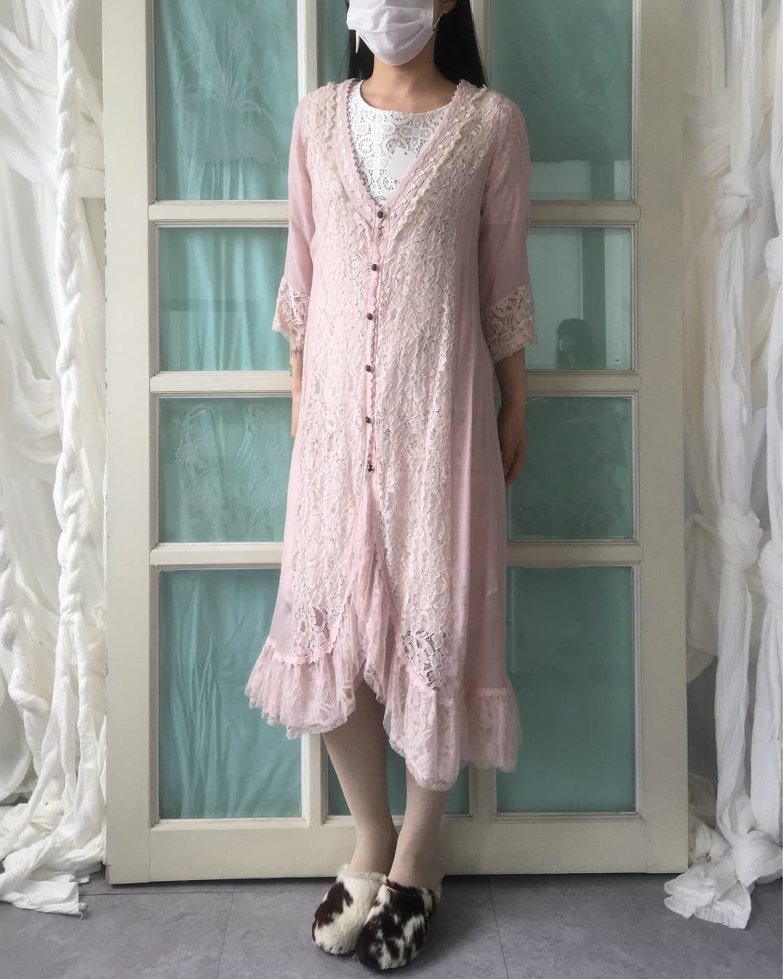 Axes femme max lace trimming long cardig 상품이미지10