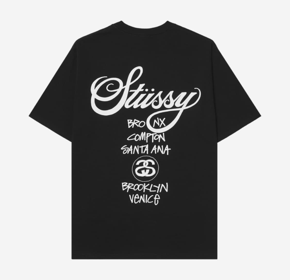 스투시 월드투어 티셔츠 블랙 2024,2025 상품이미지2