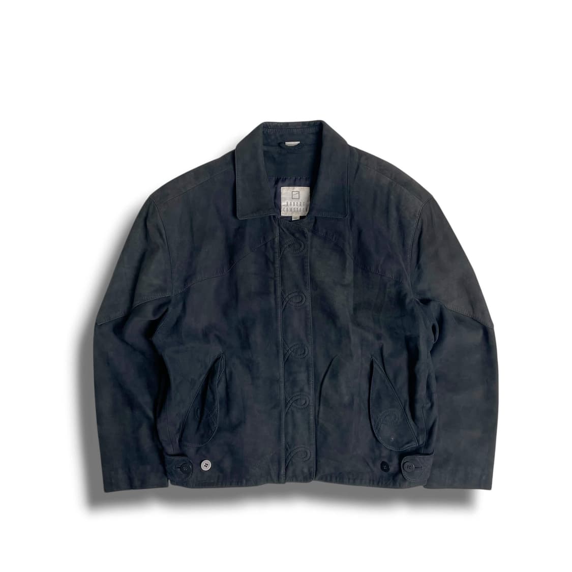 Robert comstock 스티치 링 레더 봄버 상품이미지1