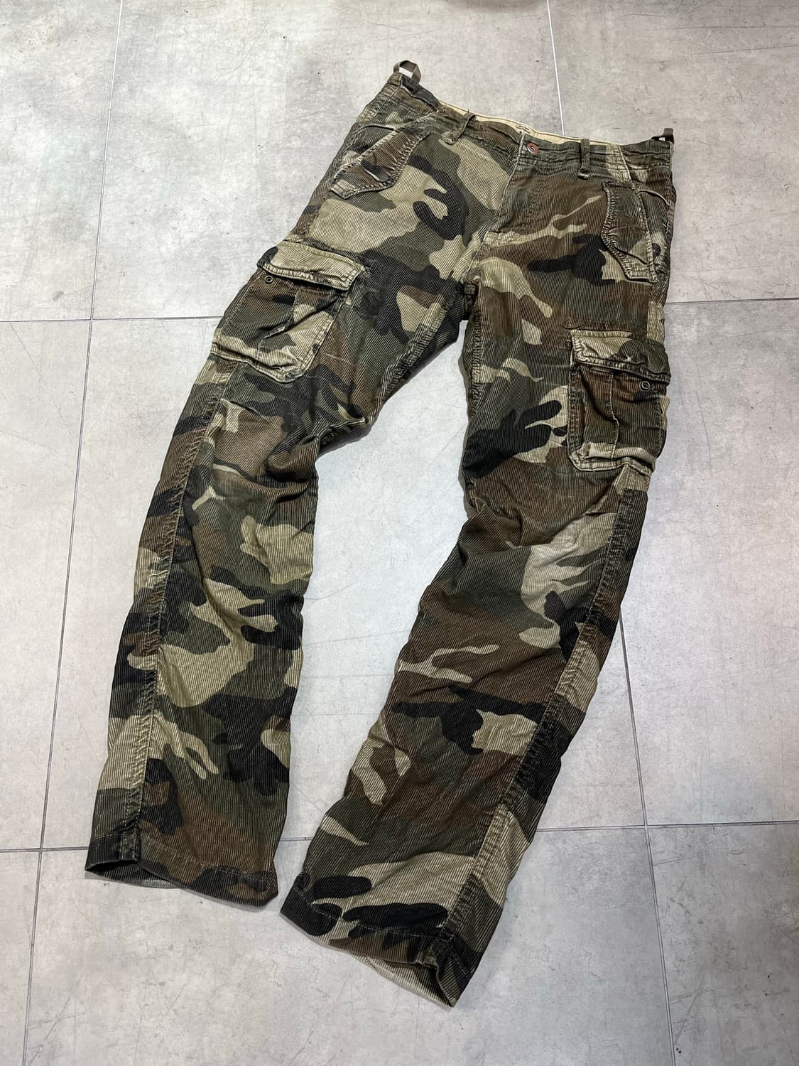 일본 빈티지 back number 밀리터리 카모 카고 골덴 팬츠  상품이미지1