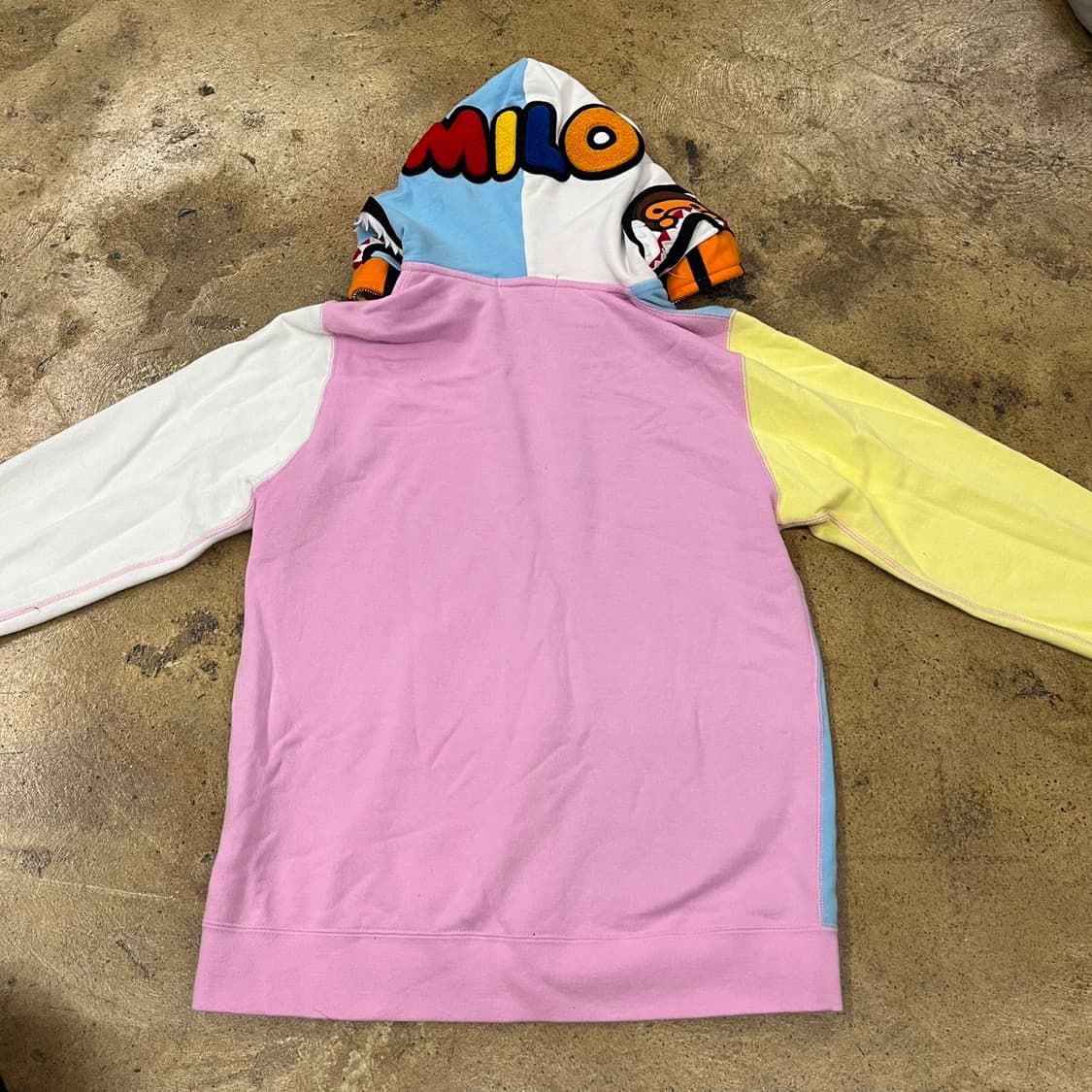 베이프 솜사탕 멀티계 파스텔 핑크 화이트 마일로 샤크 풀 후드 집업 상품이미지4