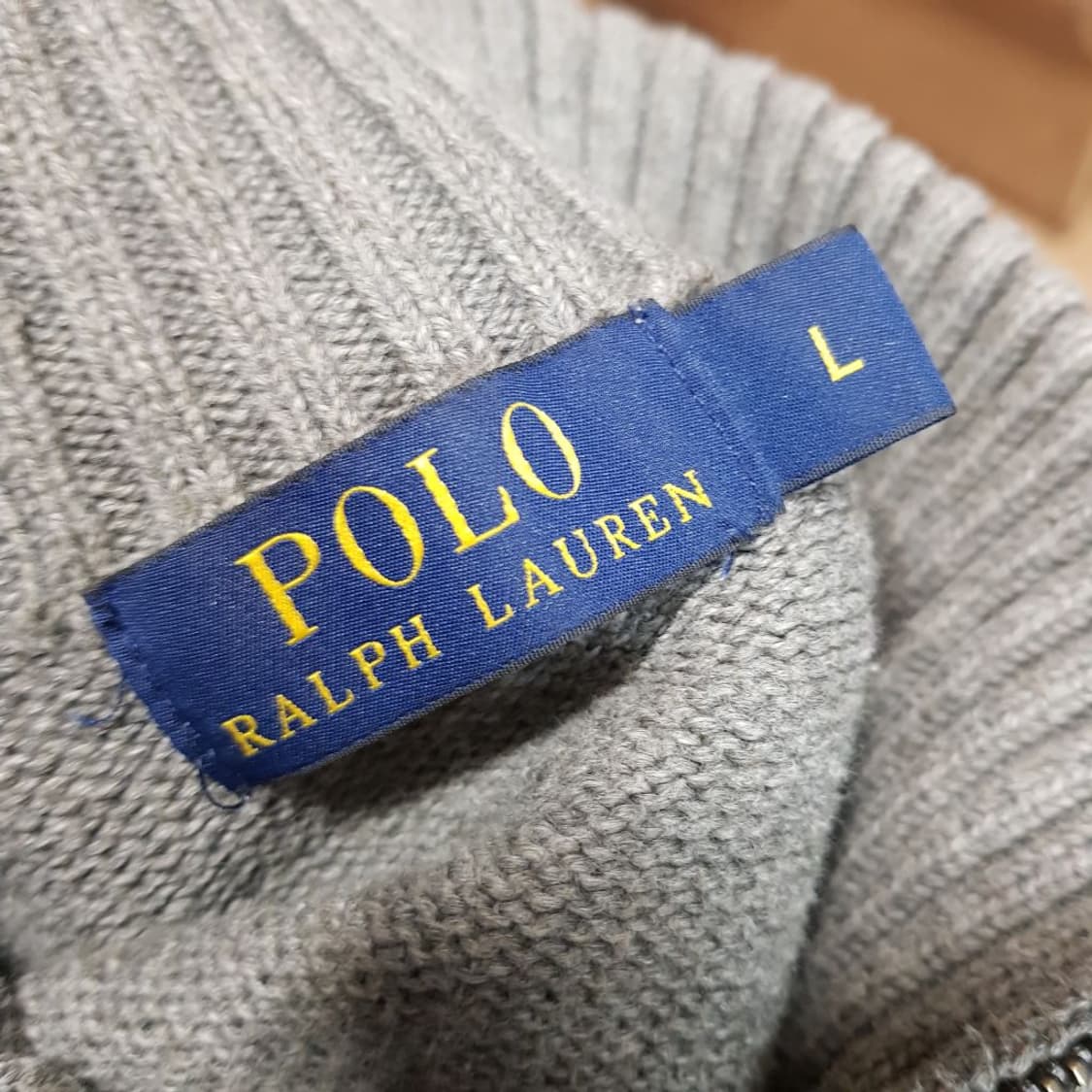 L / 폴로 랄프로렌 반집업 그레이 면니트/2도도/ 상품이미지5