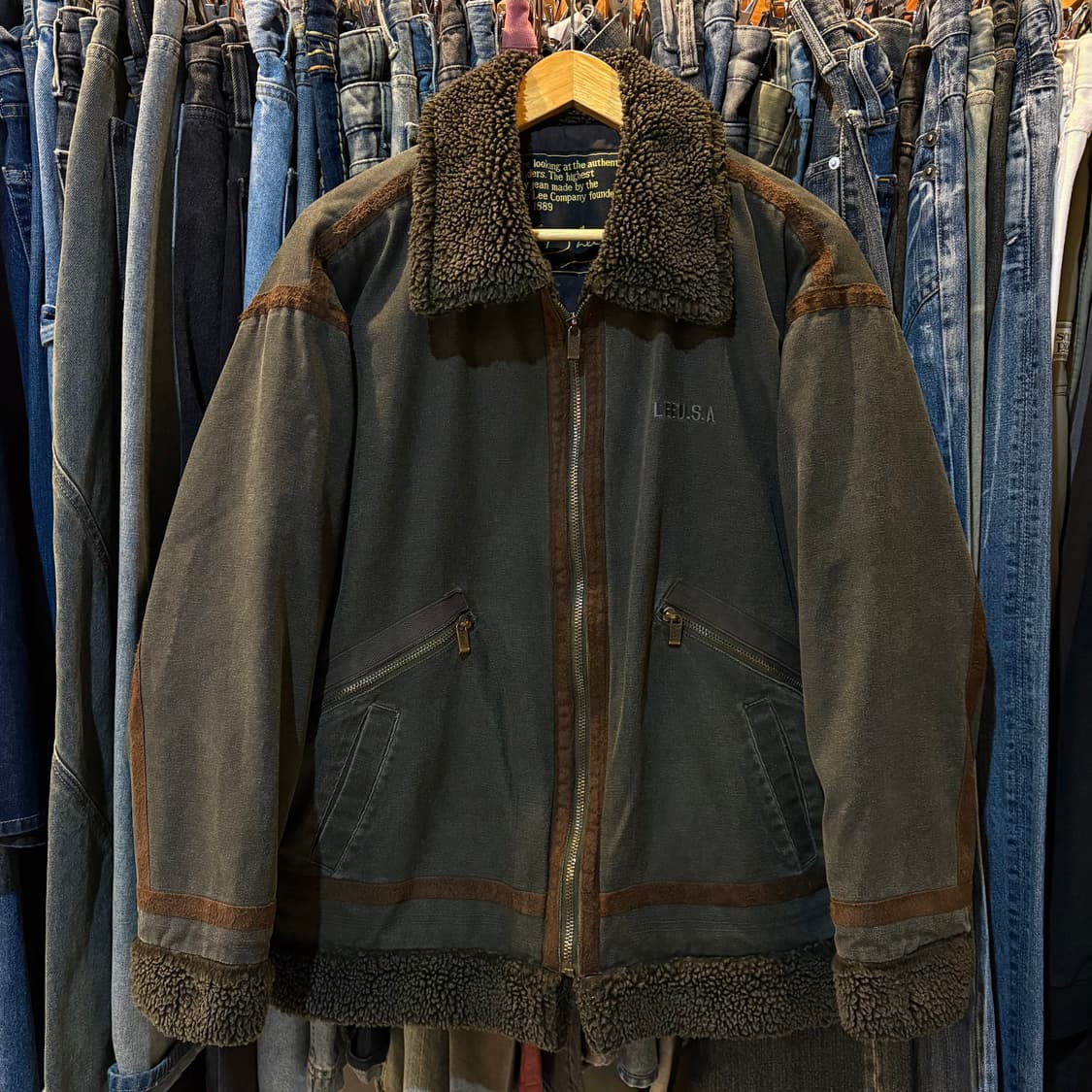 Lee 90s USA 코튼 B-3 무스탕 자켓 상품이미지1