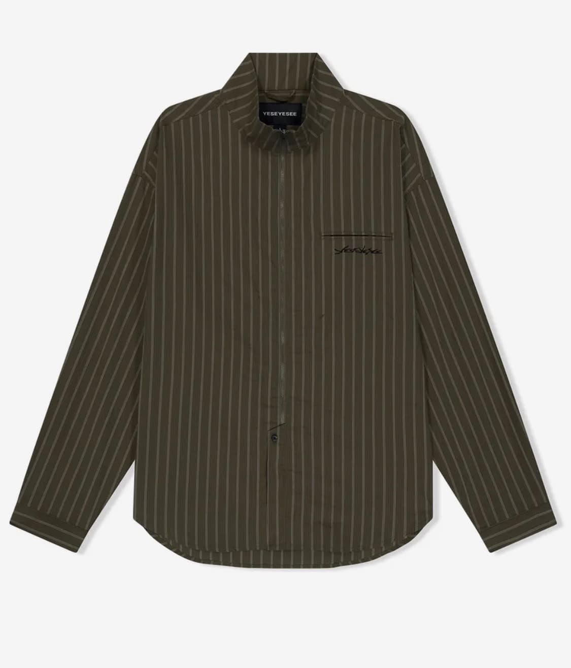 예스아이씨 하이넥 투웨이 집업 셔츠 브라운 L size 상품이미지1