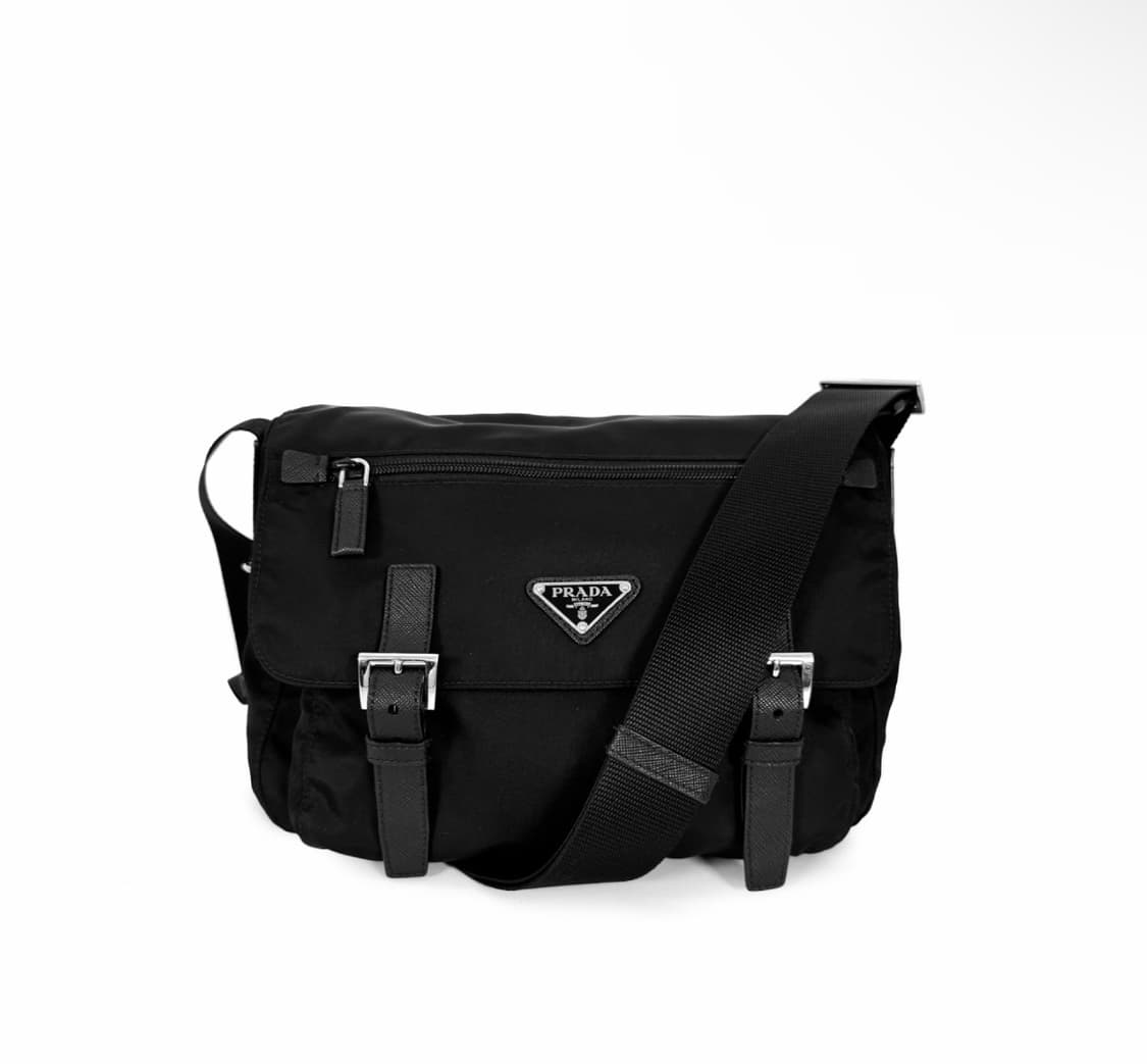 [TU] 프라다 리나일론 삼각로고 투버클 메신저백 크로스백 블랙 스몰 상품이미지1