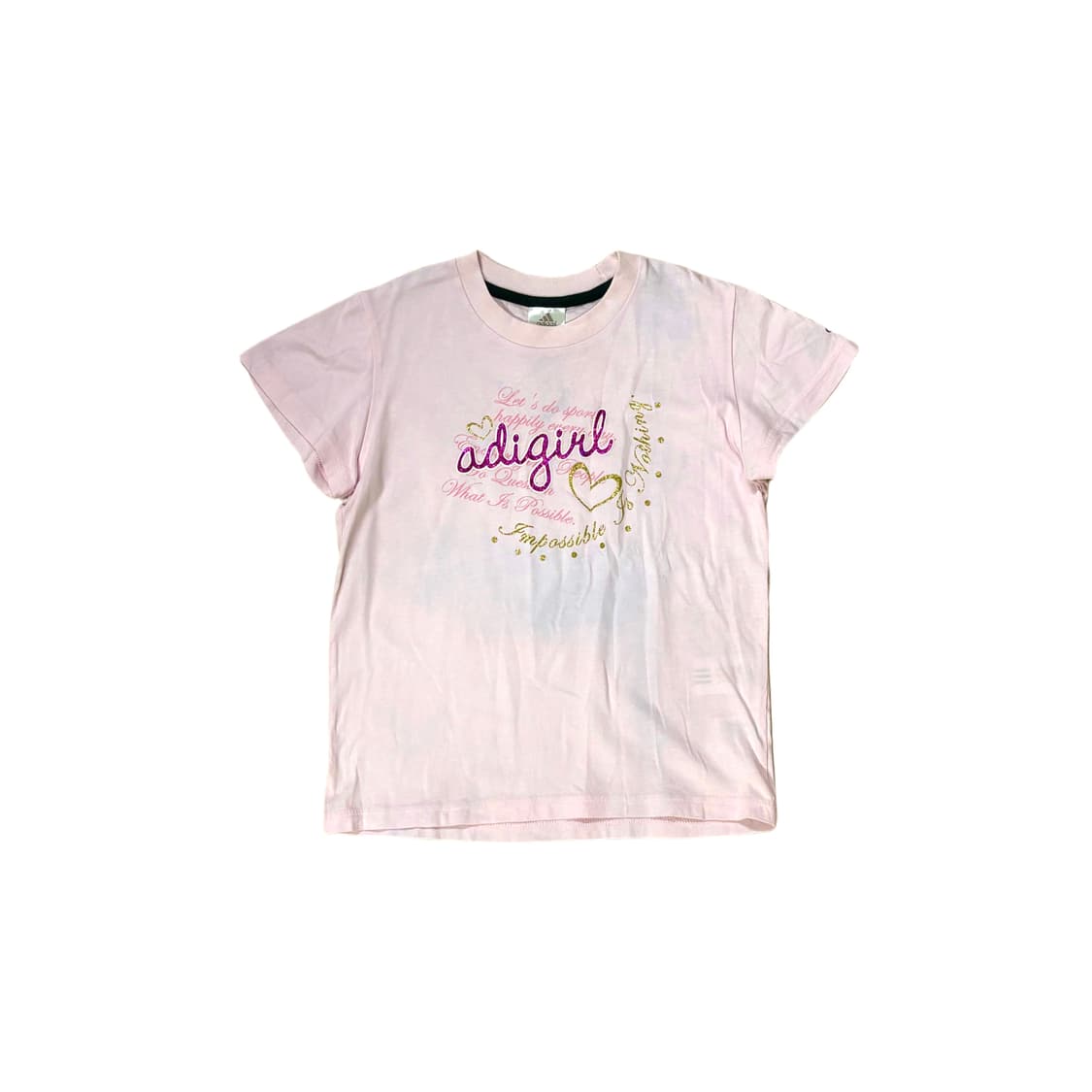 아디다스 Y2K 빈티지 반팔 티셔츠 핑크 딸기우유 상품이미지1