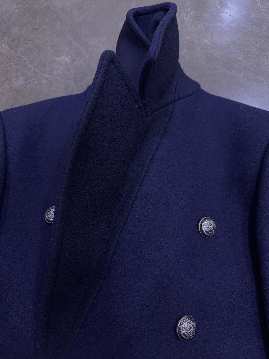 시스템옴므 울 캐시미어 더블 블레스트 코트 자켓 네이비 95 상품이미지4