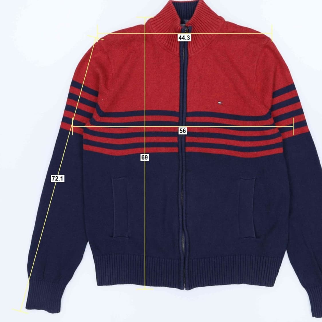 [L] 타미힐피거 배색 니트 집업 자켓 3897 상품이미지7