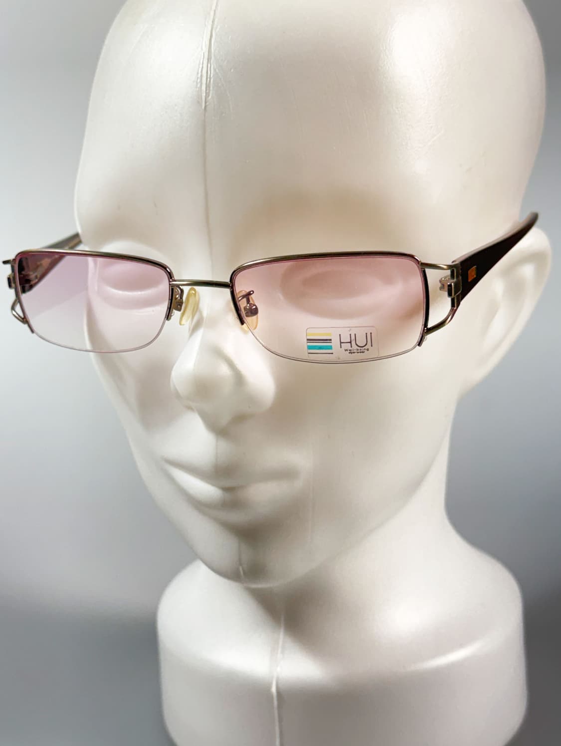 HUI 메탈 스퀘어 반무테 틴트 프레임 빈티지 안경 상품이미지8