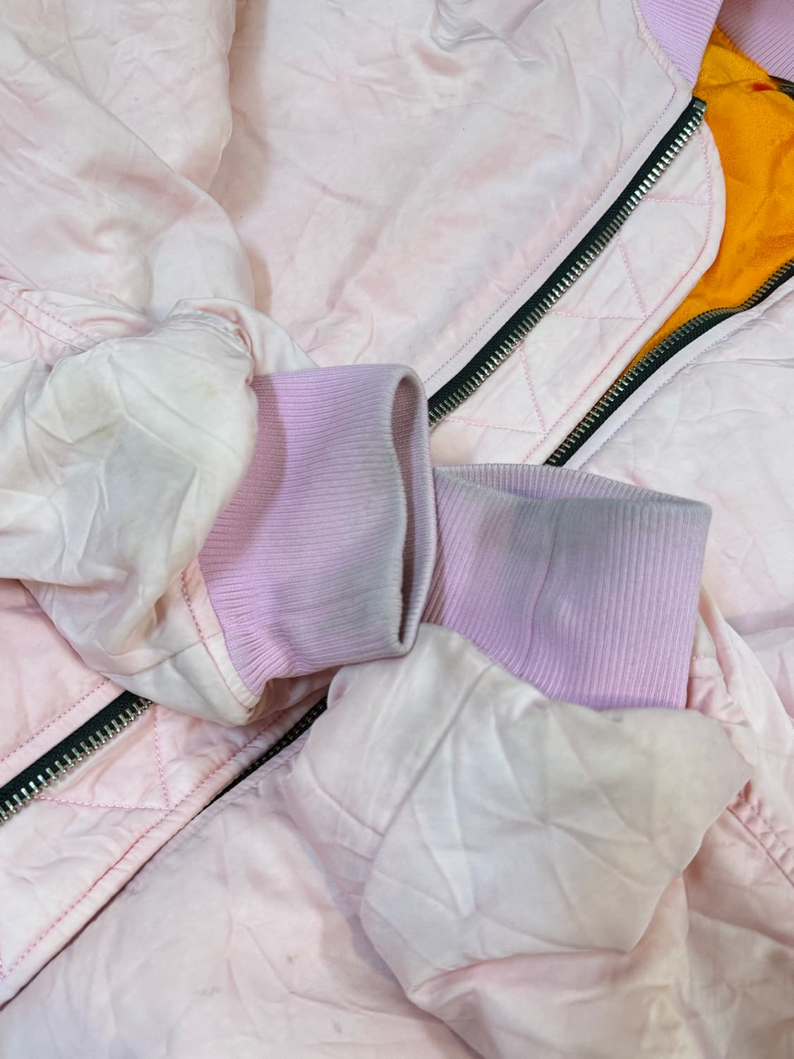 스투시 다이드 나일론 봄버 핑크 L 상품이미지8