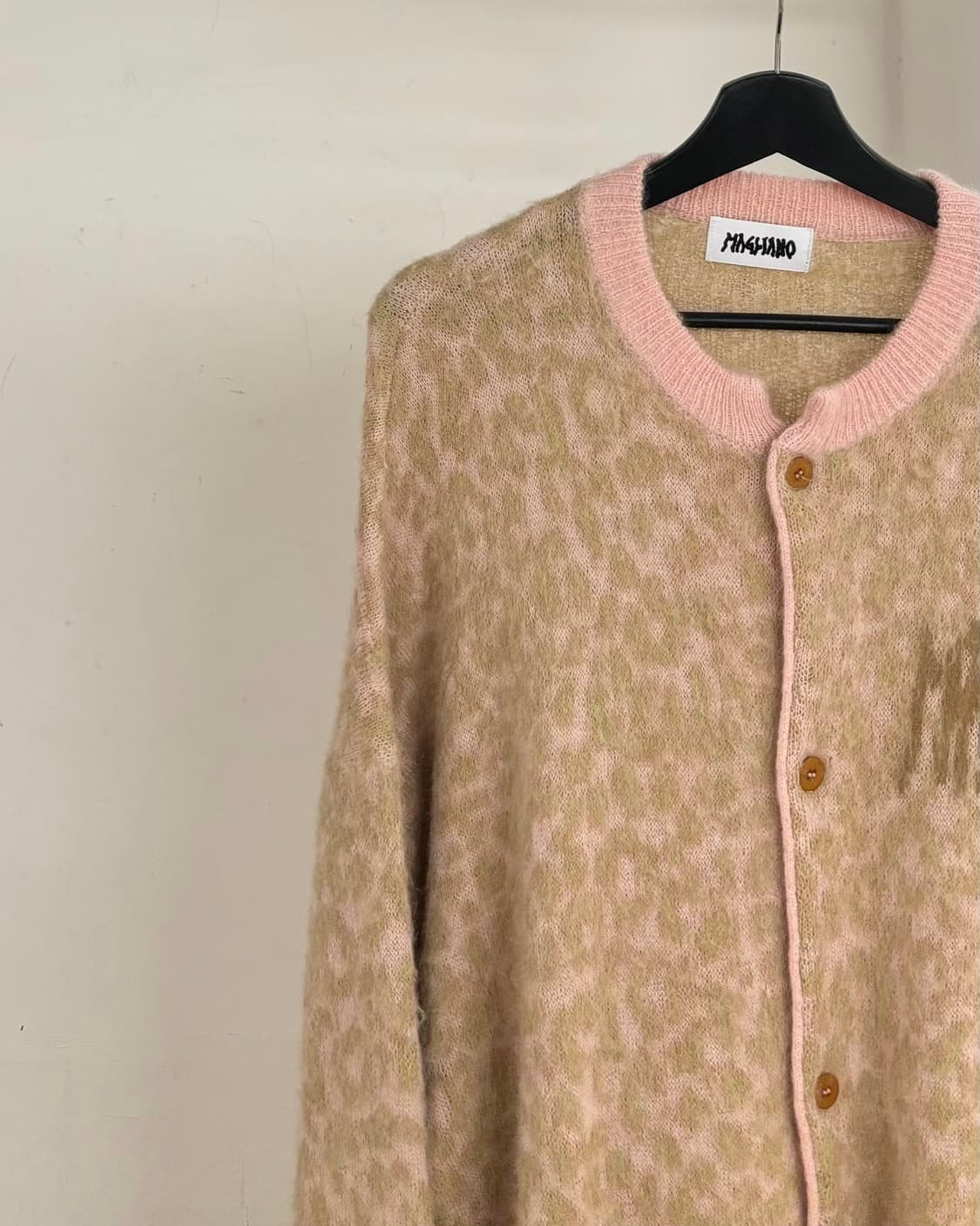 마리아노 브라운 레오파트 모헤어 가디건  상품이미지3