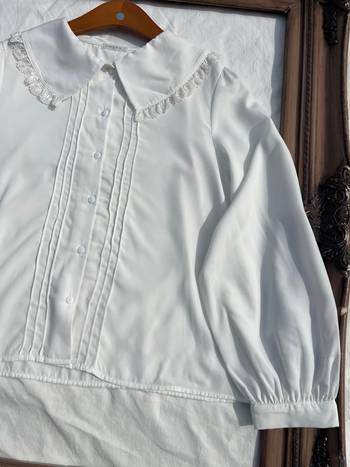 화이트 레이스 카라 블라우스 상품이미지2