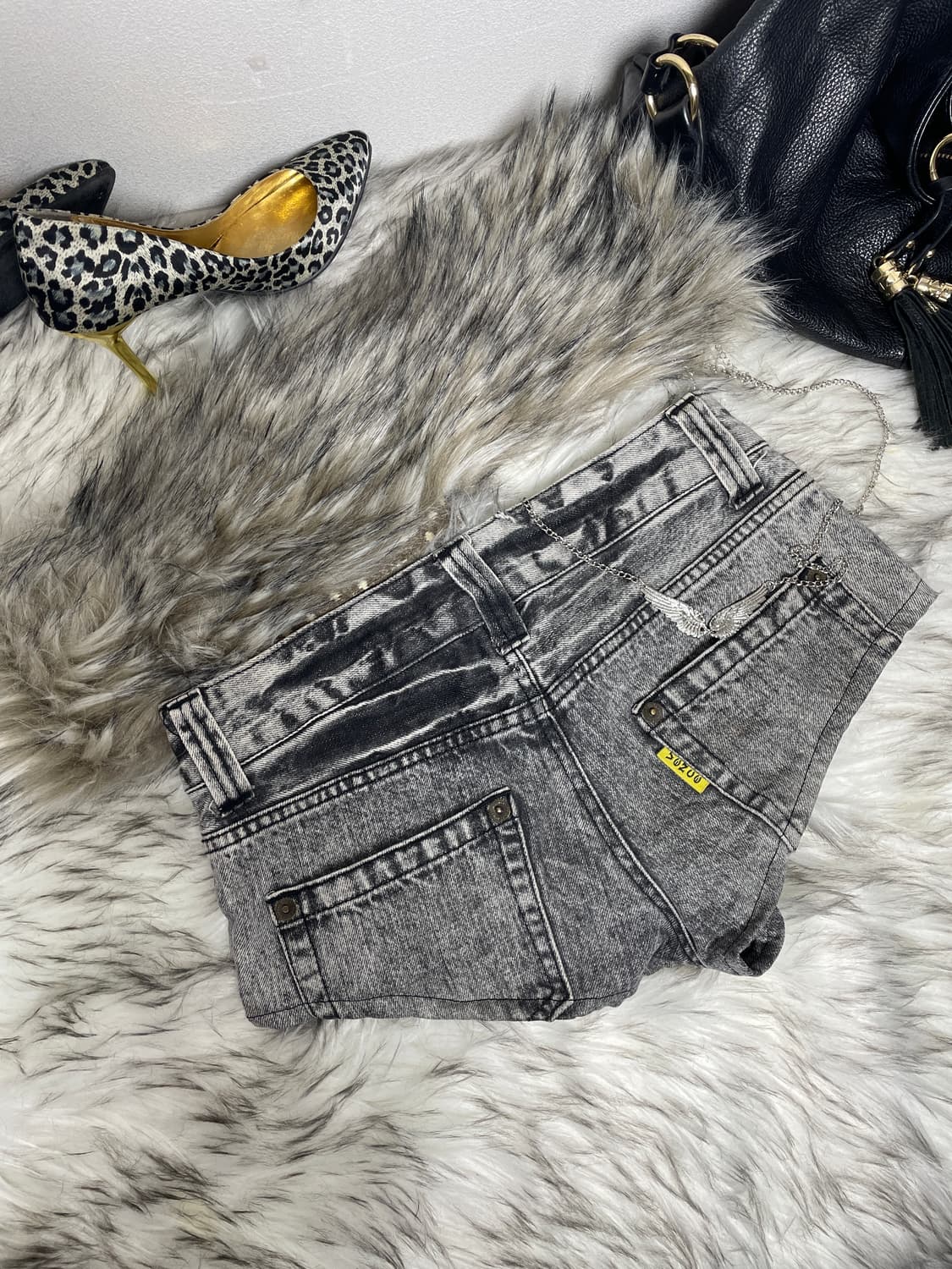 흑청 그레이 퍼팬츠 숏팬츠 상품이미지5