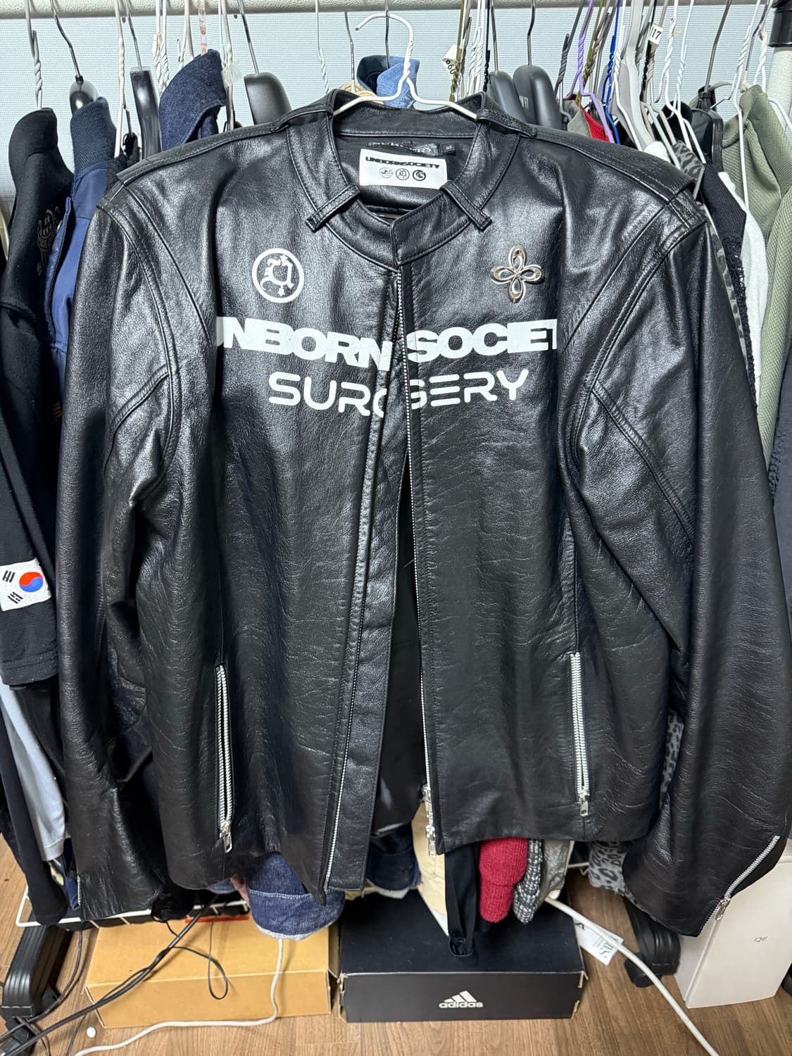 써저리x언본소싸이어티 소가죽 자켓 S 상품이미지1