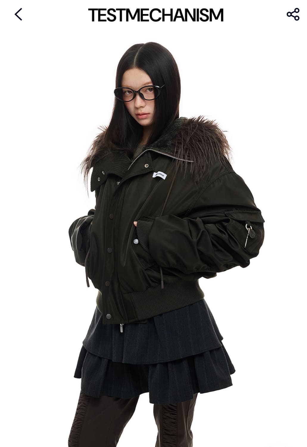 테스트메커니즘 카키 퍼 후드 블루종 L 상품이미지1