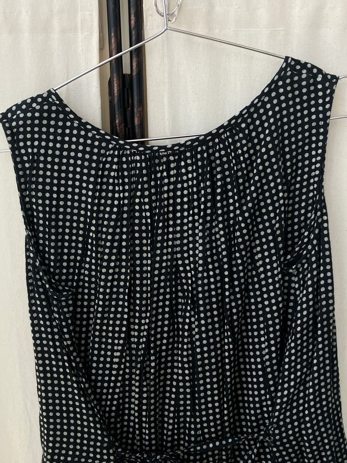 black dot shirring ribbon dress 상품이미지10