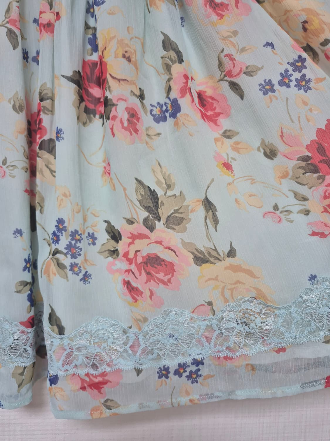 리즈리사 수선품 큰꽃프린트 블루 스커트 상품이미지4