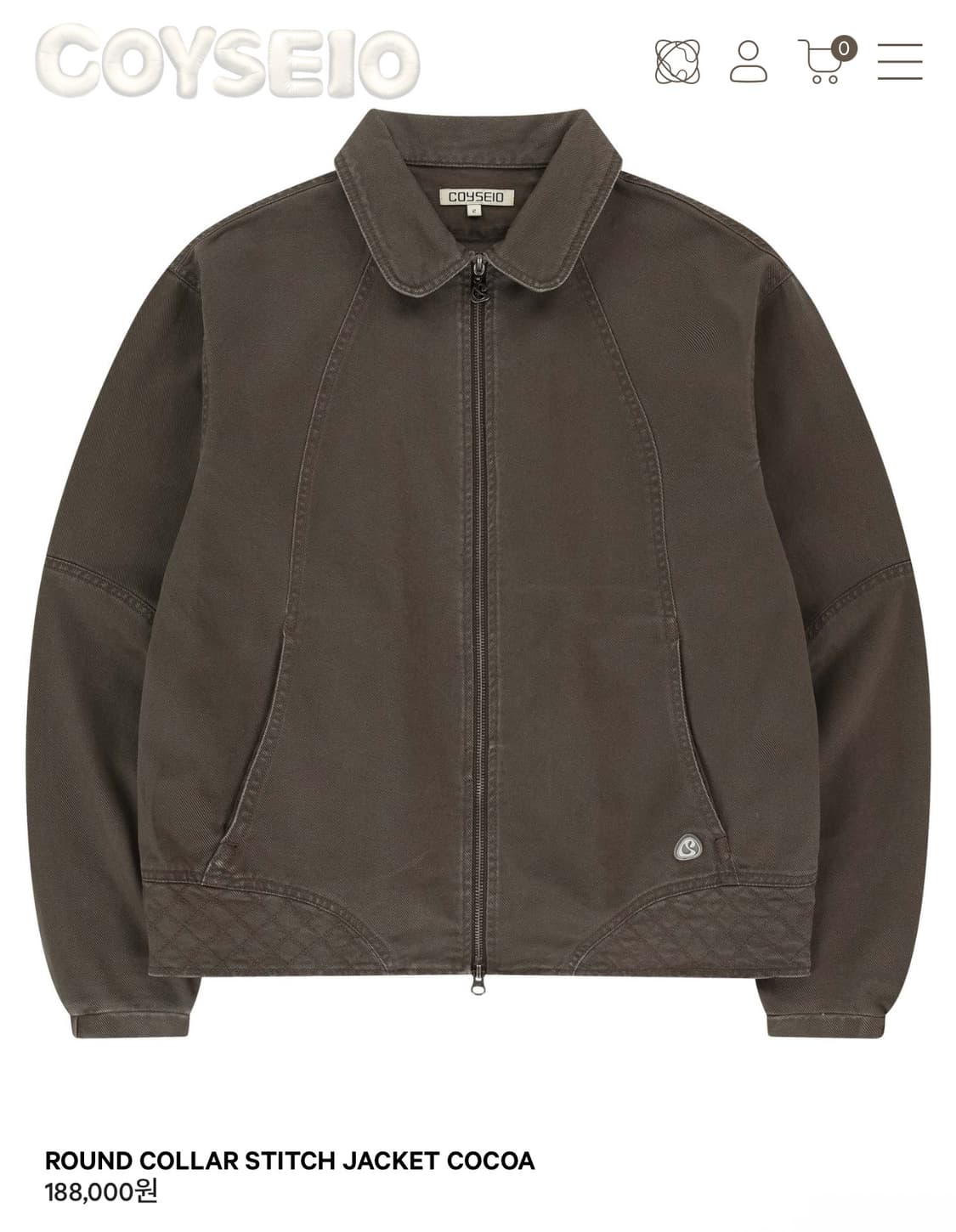 코이세이오 라운드 카라 스티치 자켓 코코아 2 상품이미지2
