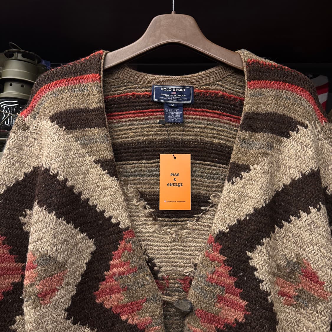 00s 폴로 스포츠 더플 단추 사우스 웨스턴 헤비 니트 가디건 N43 상품이미지3