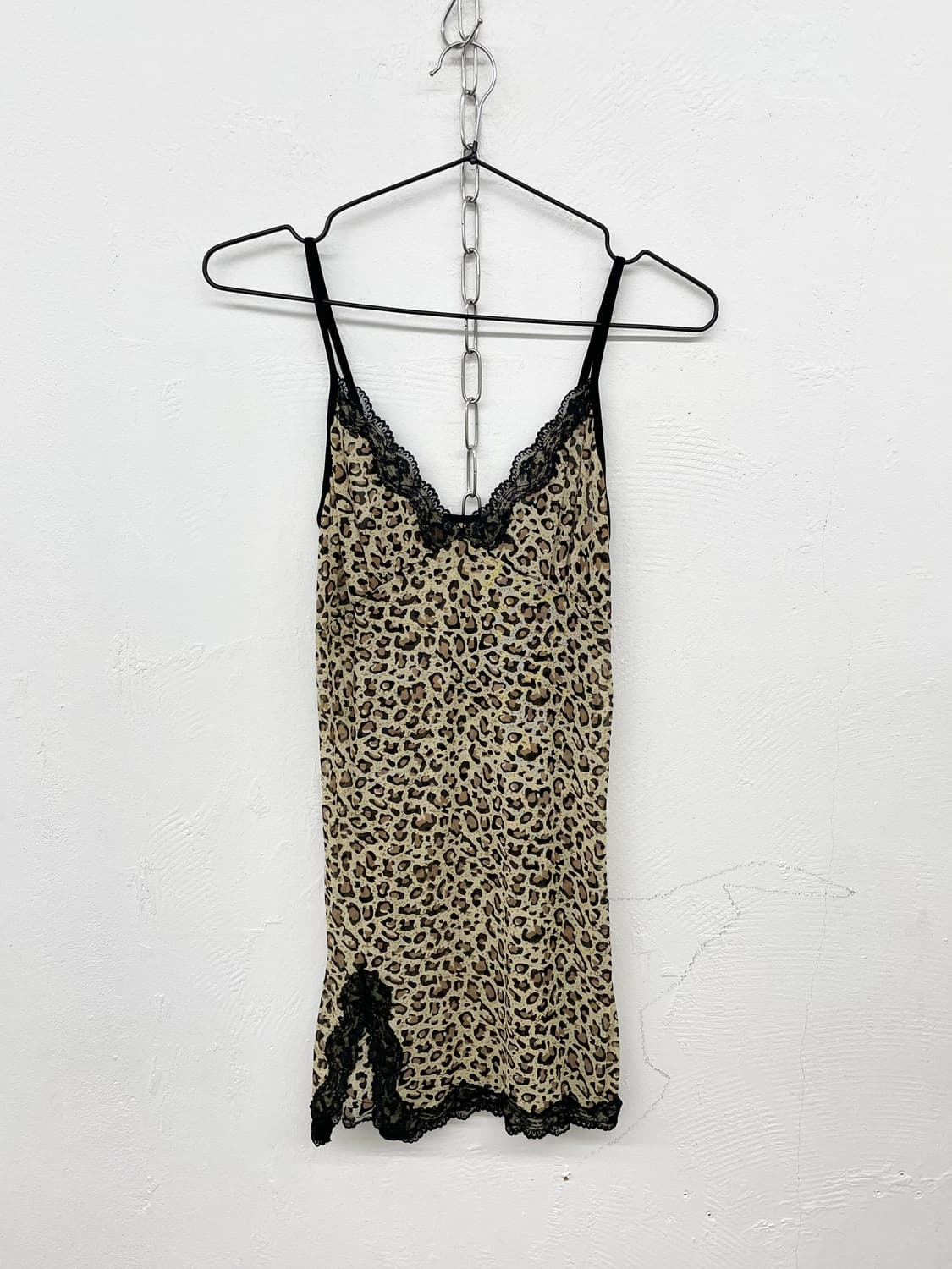 갸루 레오파드 메쉬 레이스 슬립 상품이미지4