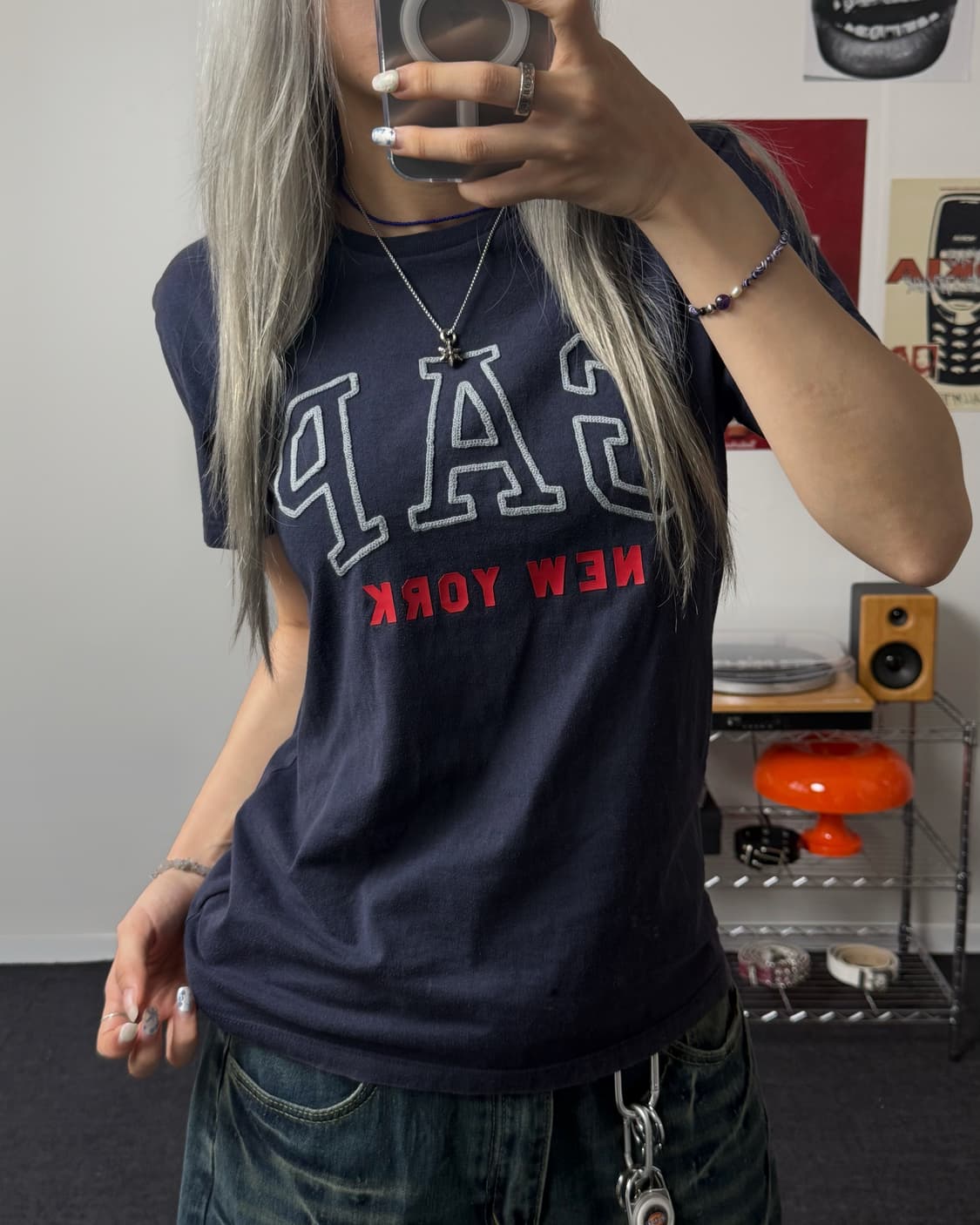 GAP 뉴욕 네이비 반팡 티셔츠 상품이미지3