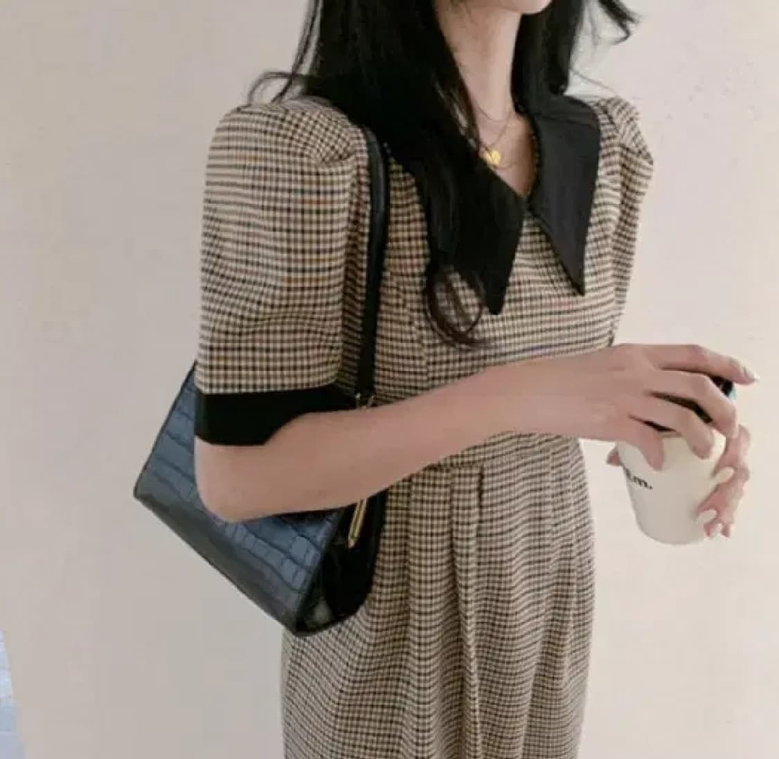 롱 체크 원피스 상품이미지4