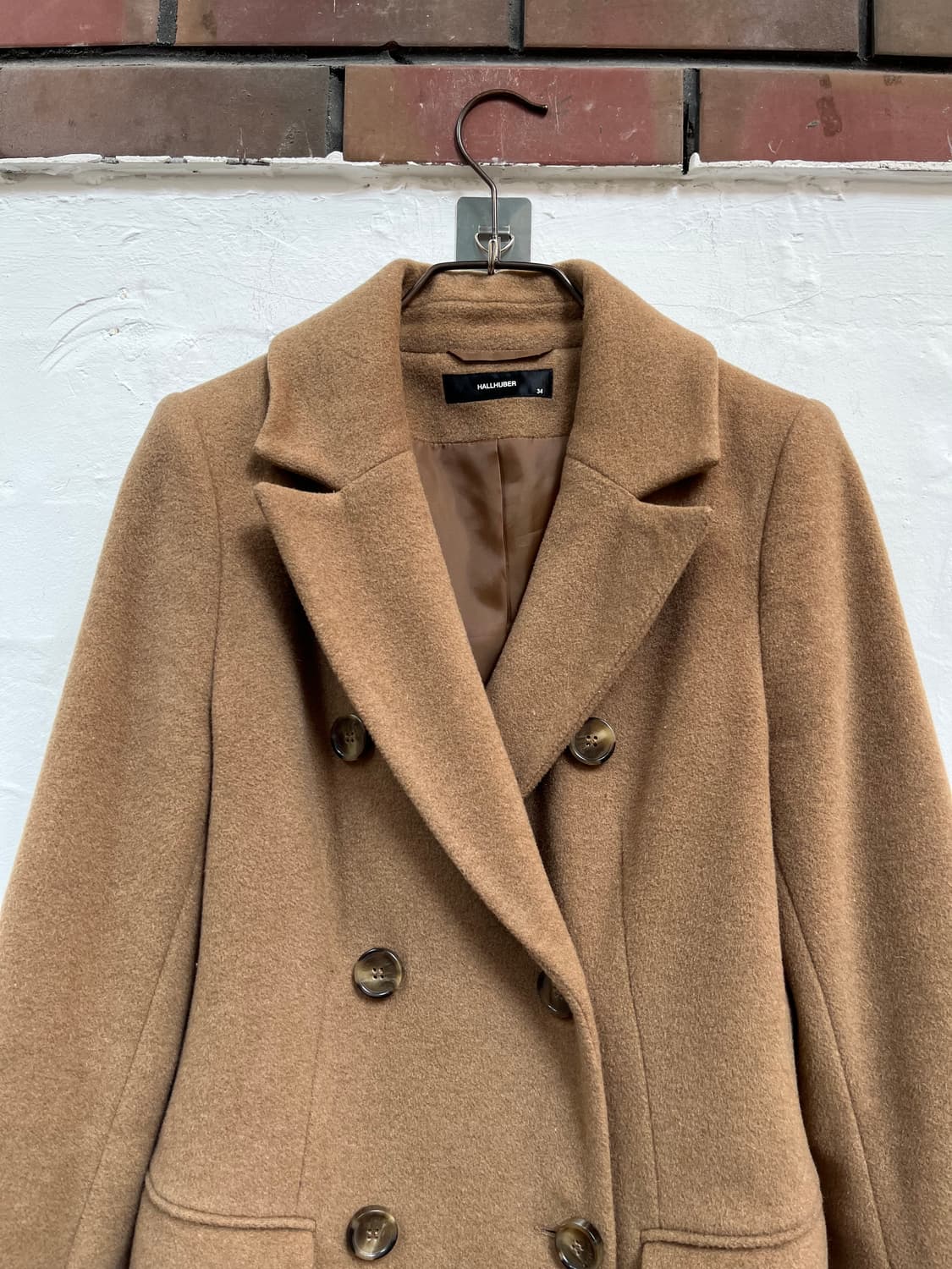 Hallhuber 카멜 더블 브레스티드  울 코트 34 상품이미지2
