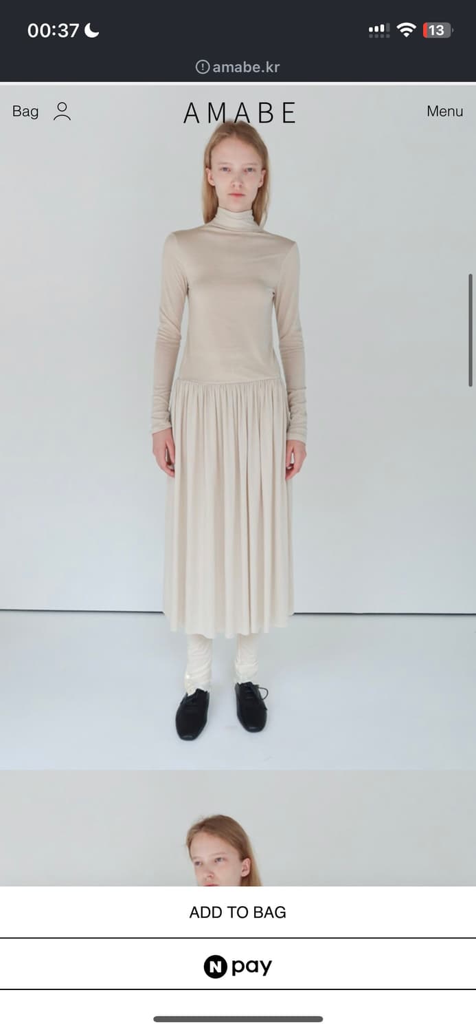 Amabe -scarf neck shirring dress 상품이미지1