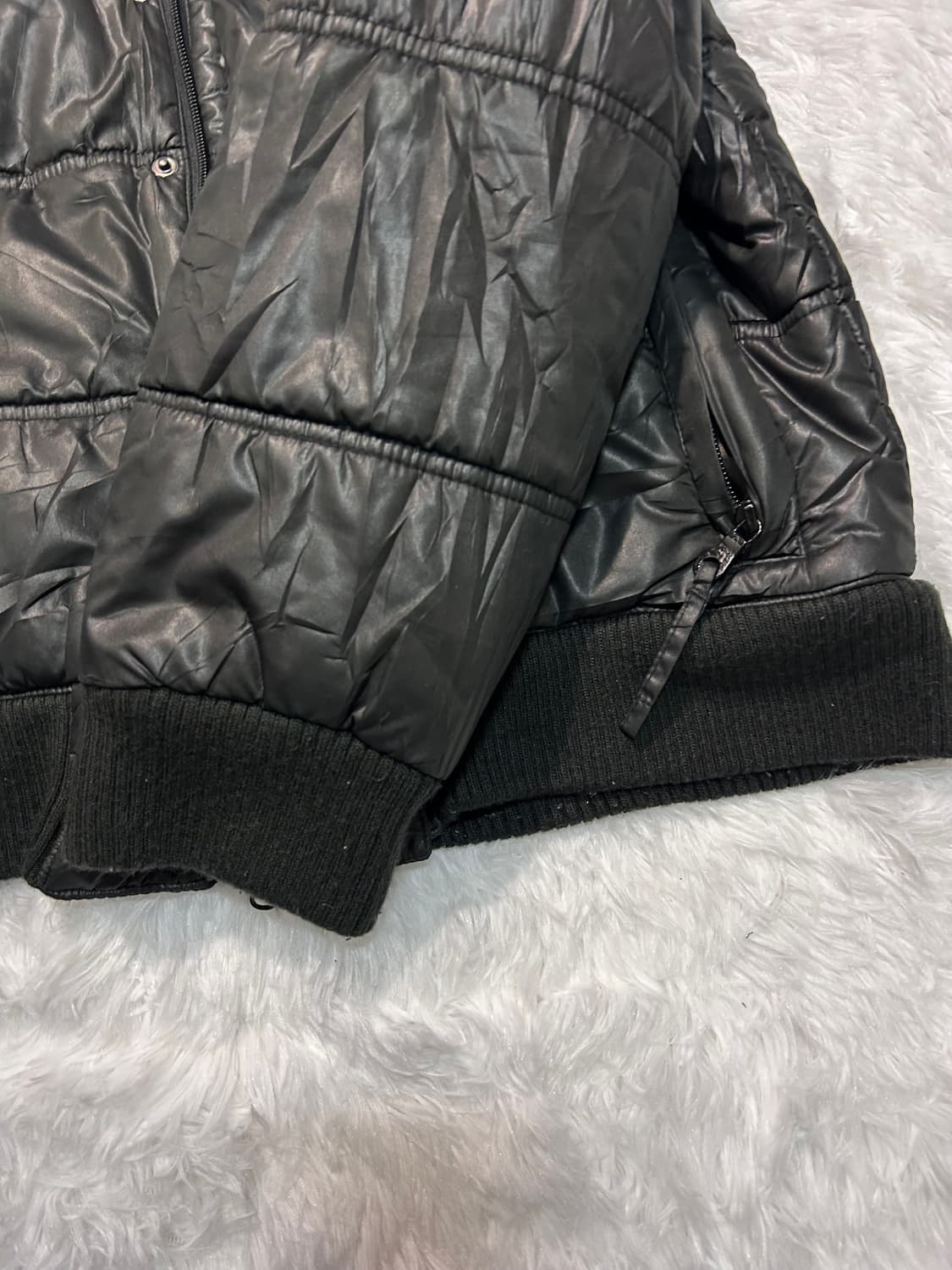 western suade patch hood fur padding 상품이미지5