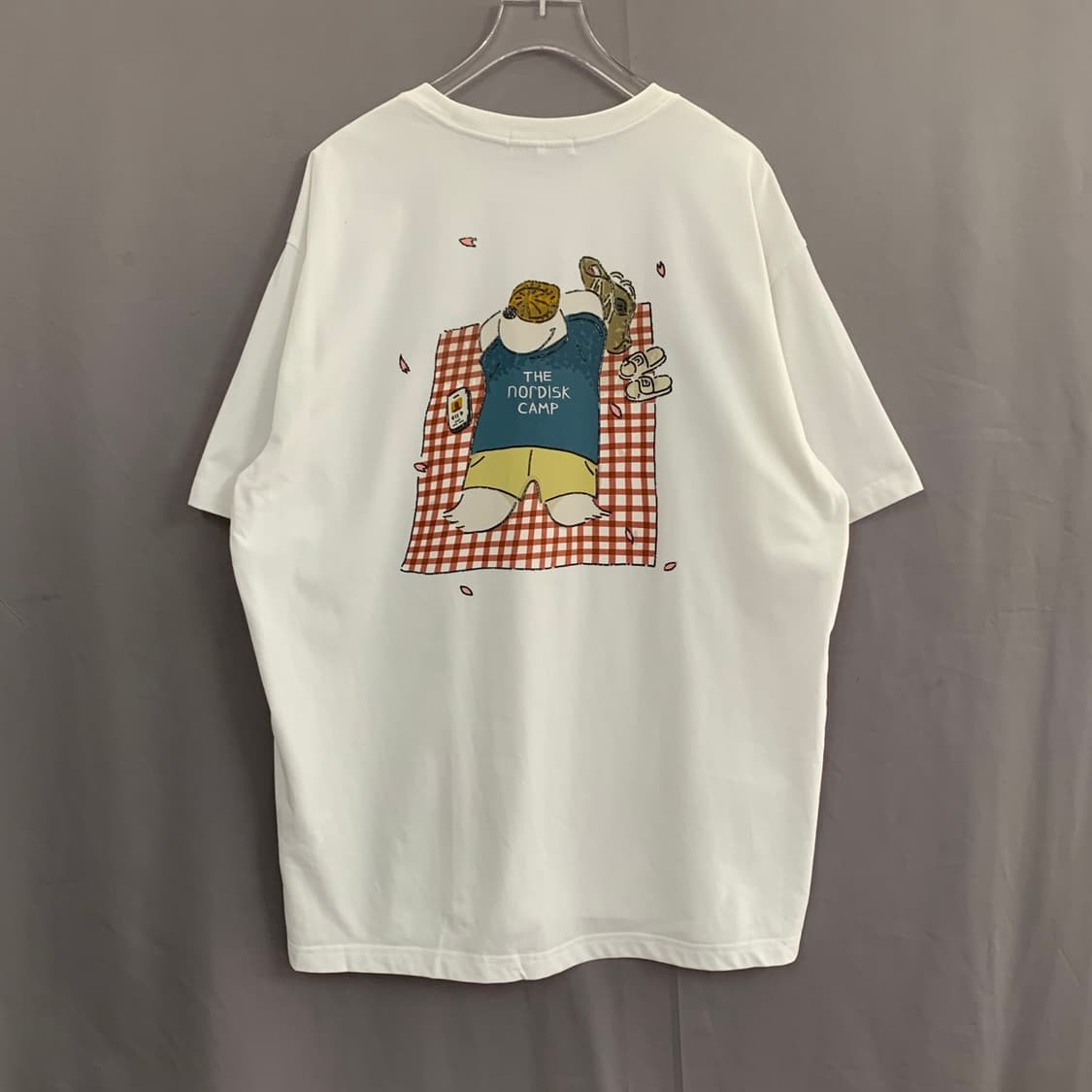 XXL 노르디스크 유니 피크닉 베어 프린팅 빅사이즈 반팔티 상품이미지2