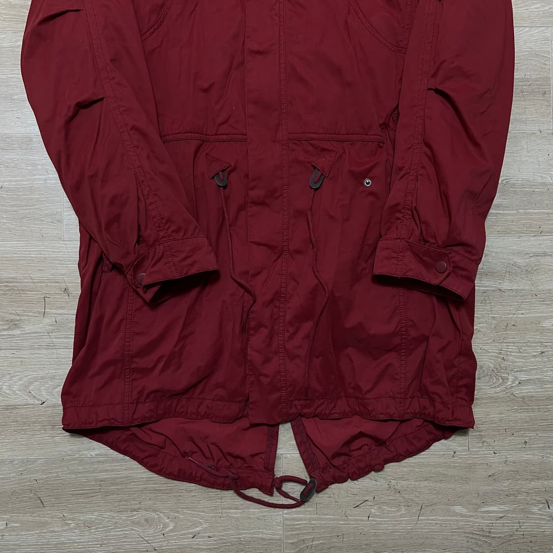 게스 여성 안감내피 양털 램퍼 후드 개파카 야상점퍼 [버건디] L/100 상품이미지3