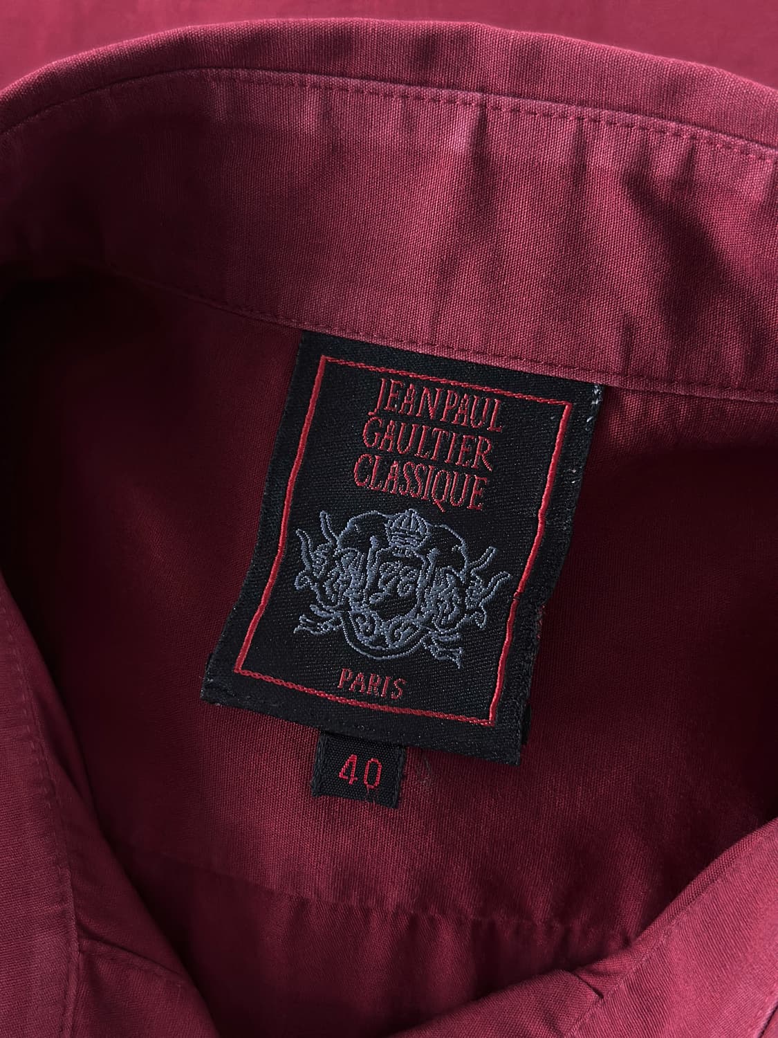 (Rare) 90s 장 폴 고르티에 클래식 버건디 셔츠 상품이미지9