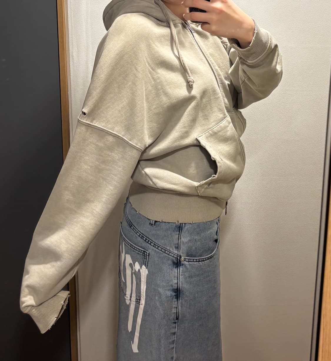 자라 그레이 후드집업 M 상품이미지6