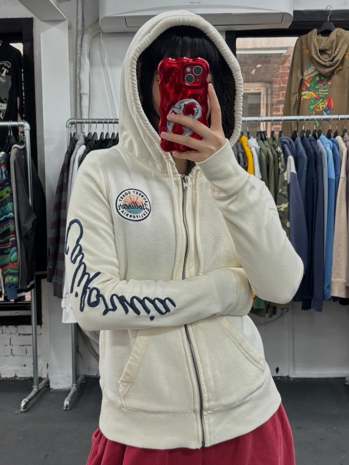 홀리스터 화이트 후드집업 상품이미지3