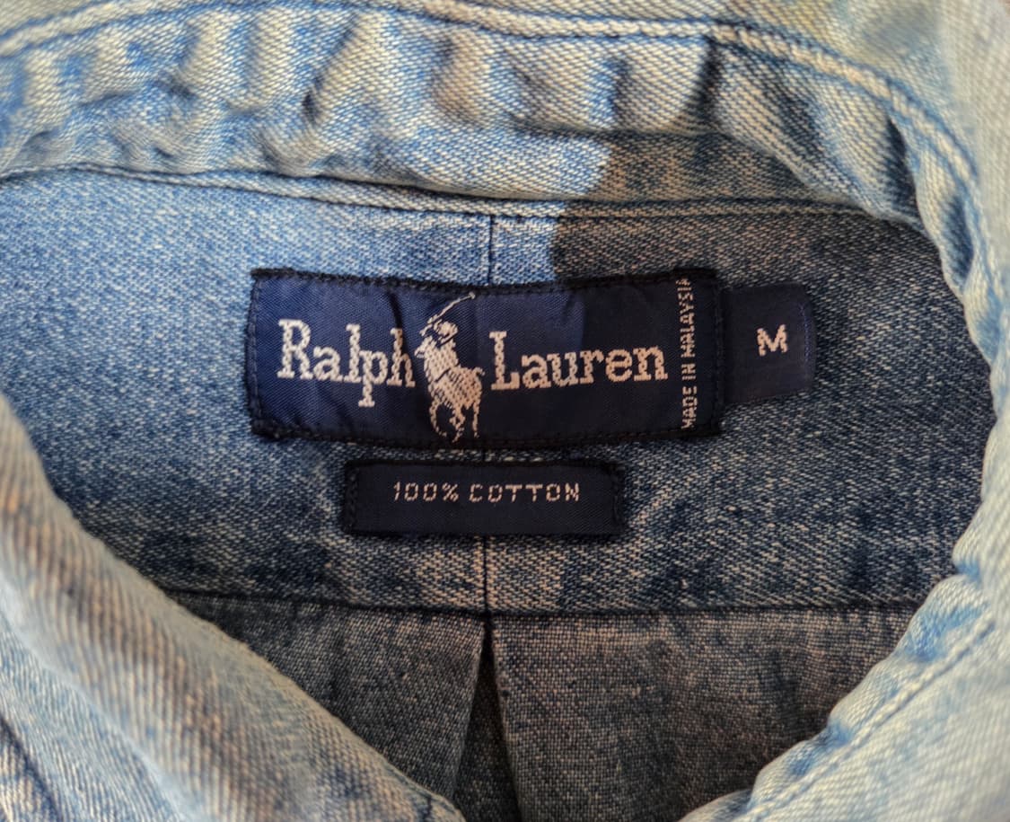 폴로 랄프로렌 90s OG 워시드 데님 셔츠 상품이미지4