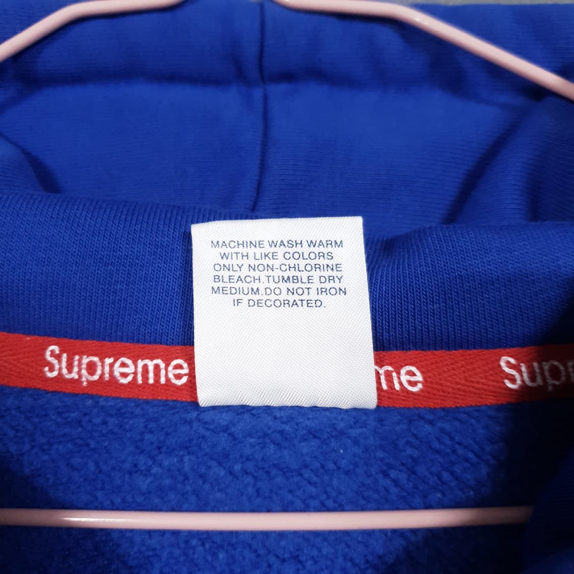 실측 M) 슈프림 X 챔피온 박스 로고 후드티 스웻셔츠 후디 블루 상품이미지5