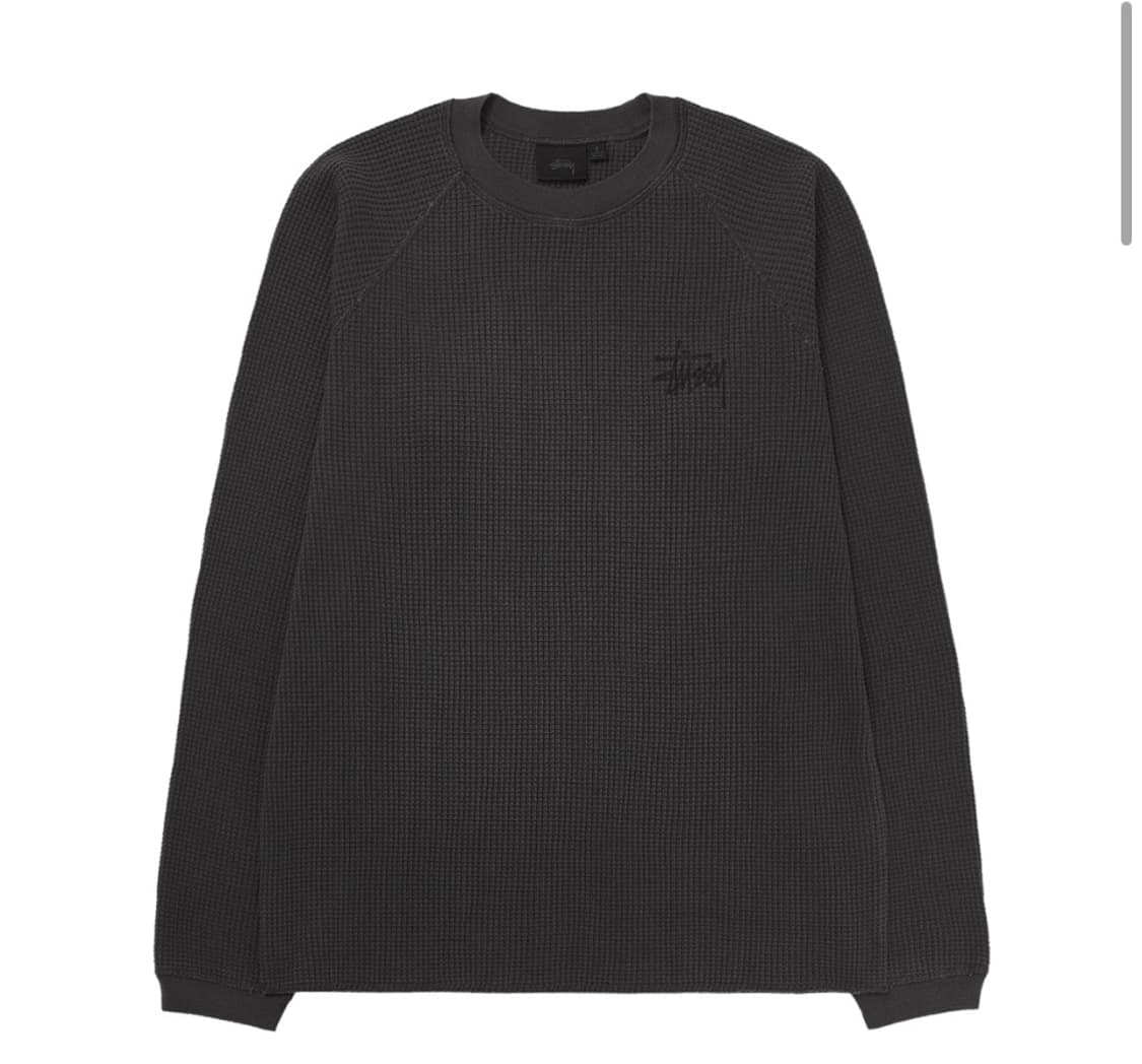 스투시 래글런 써멀 롱슬리브 크루 워시드 블랙 M 상품이미지1
