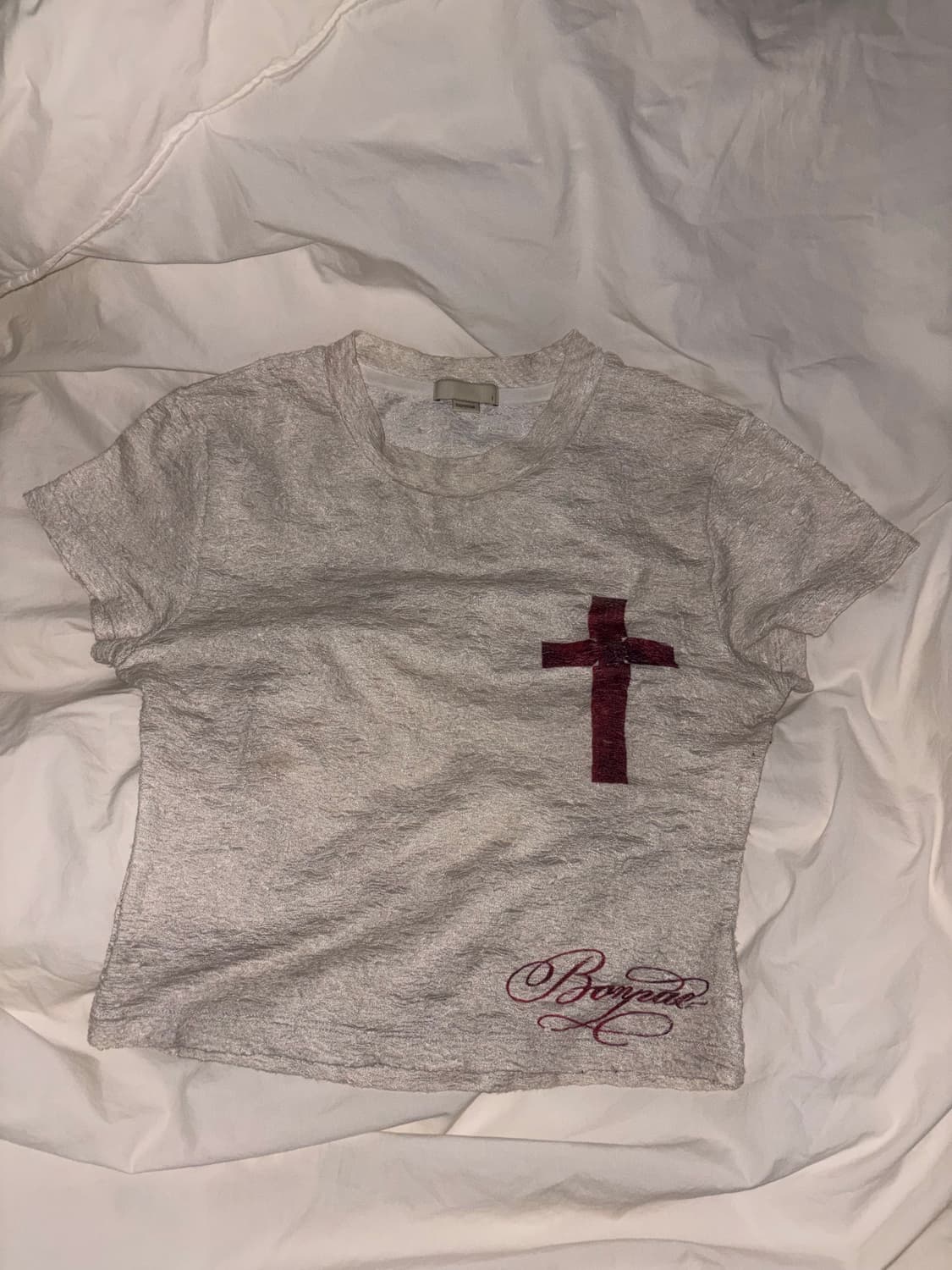 본네 그래픽 오픈 백 슬릿 탑 아이보리 상품이미지2