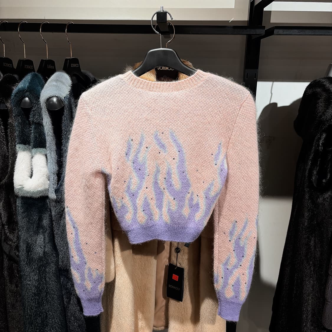 (정품/새상품) 알레산드라 리치 여성 모헤어 큐빅 플레임 자카드 니트 상품이미지2