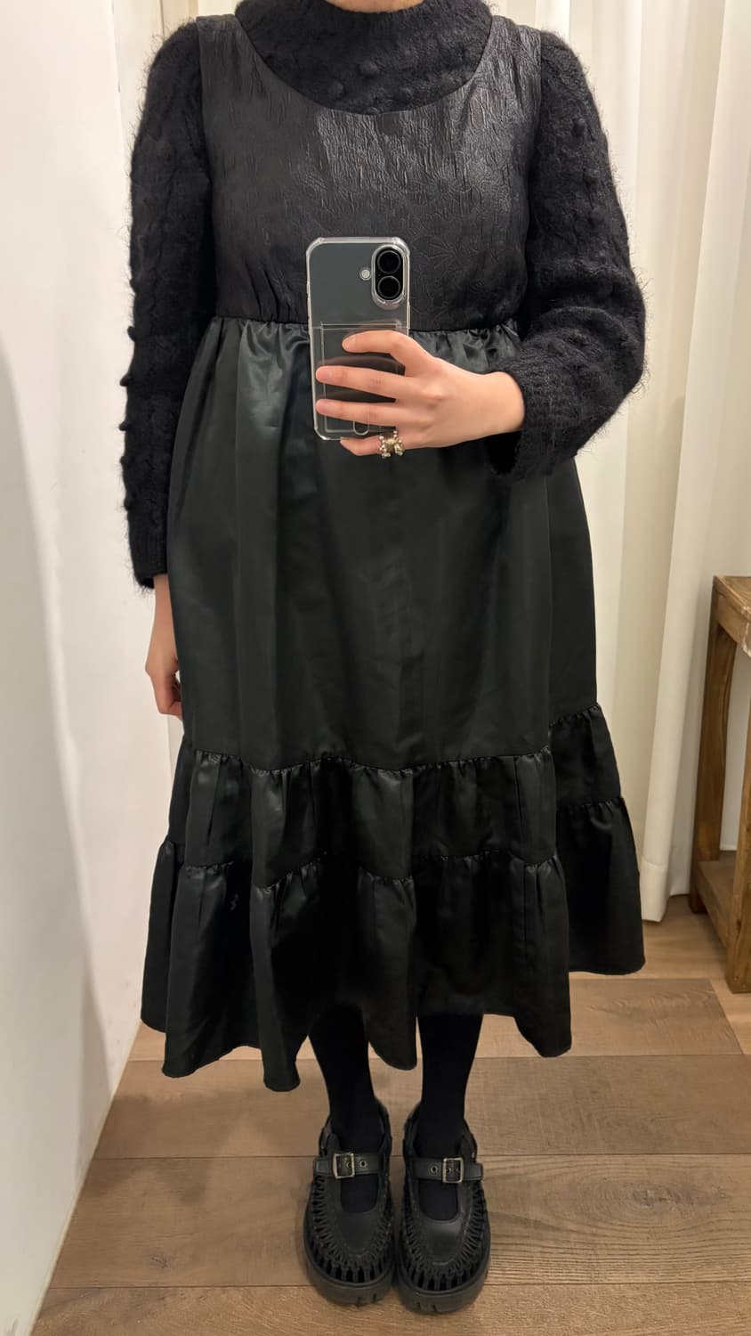 Fabric Block Shirring Layer One Piece 상품이미지2