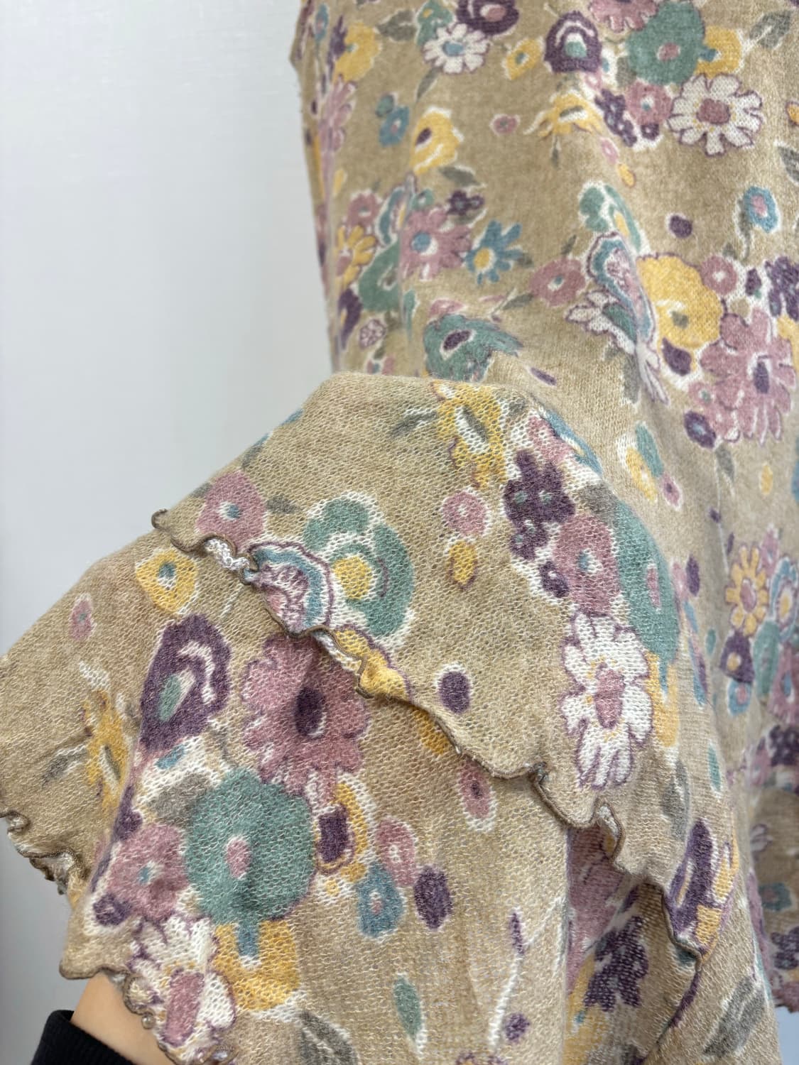 빈티지 플로랄 패턴 언팔 프릴 슬리브리스 상품이미지4