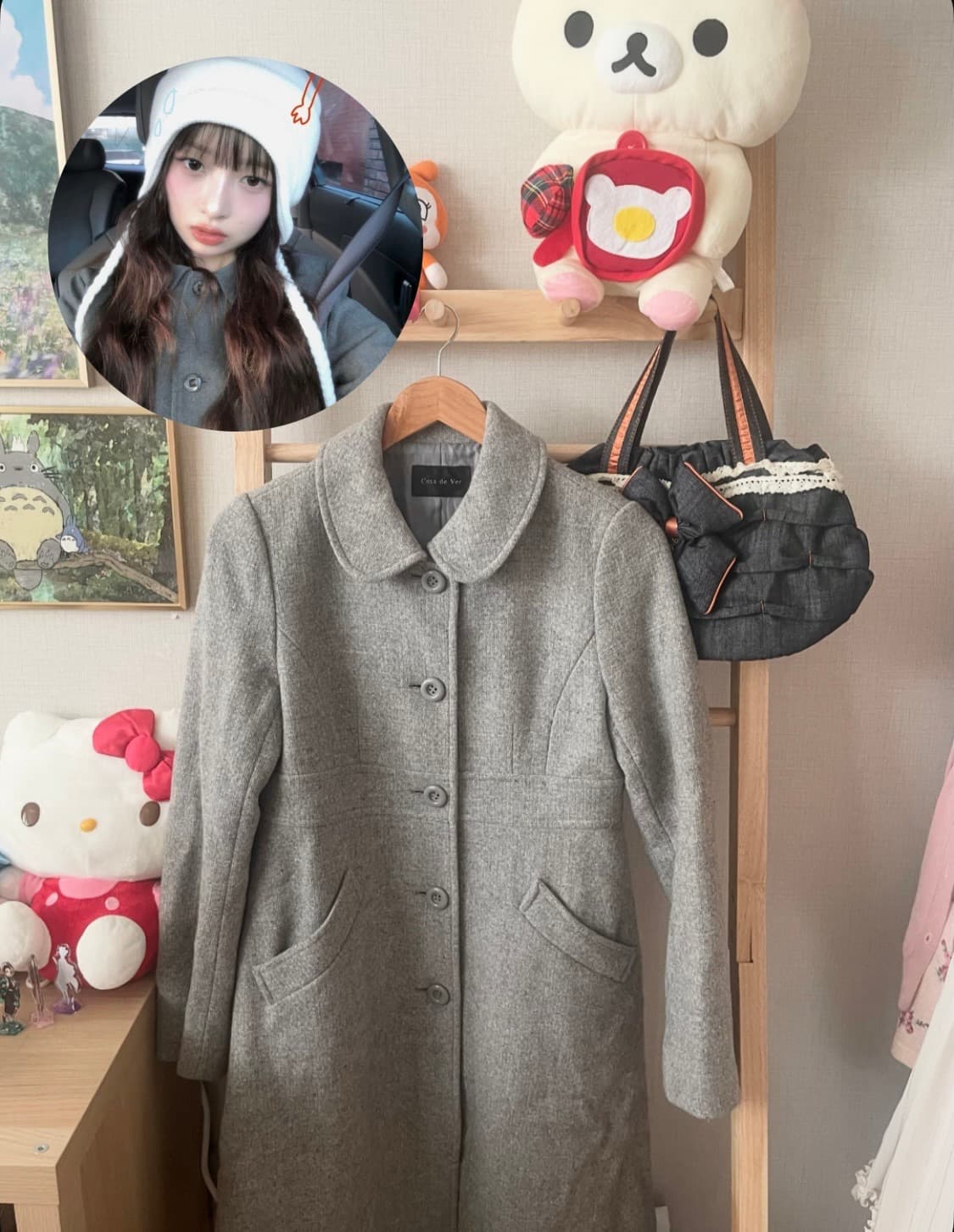 모리걸 빈티지 코이세이오 도쿄모리 그레이 롱코트 🩶 상품이미지1