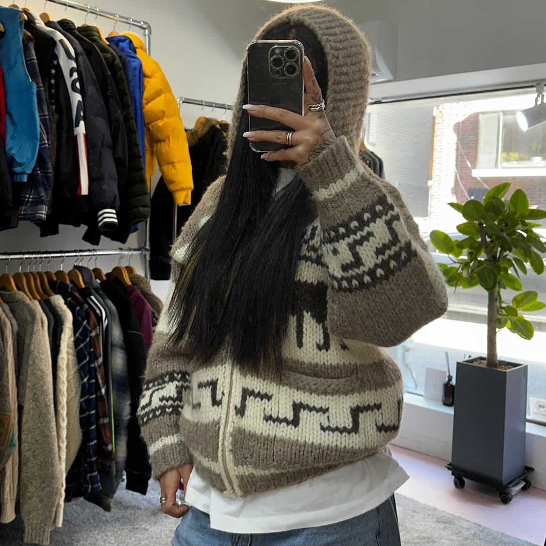 빈티지 코위찬 후디 가디건L 상품이미지2