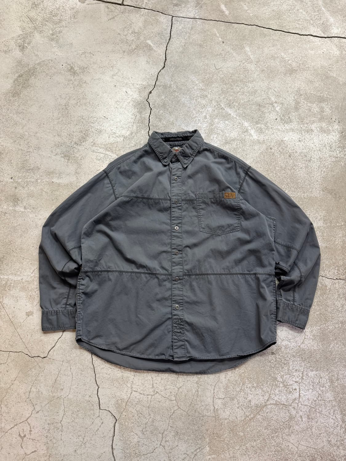 할리데이비슨 플레임 자수 워크셔츠 상품이미지2