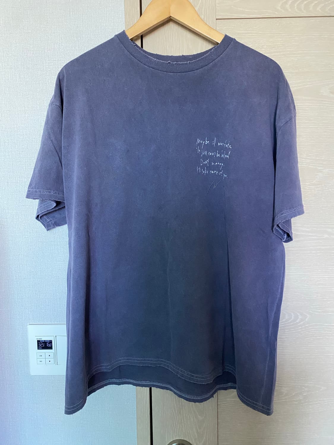 ANCELLM "MESSAGE T-SHIRT" - PURPLE Free 상품이미지3
