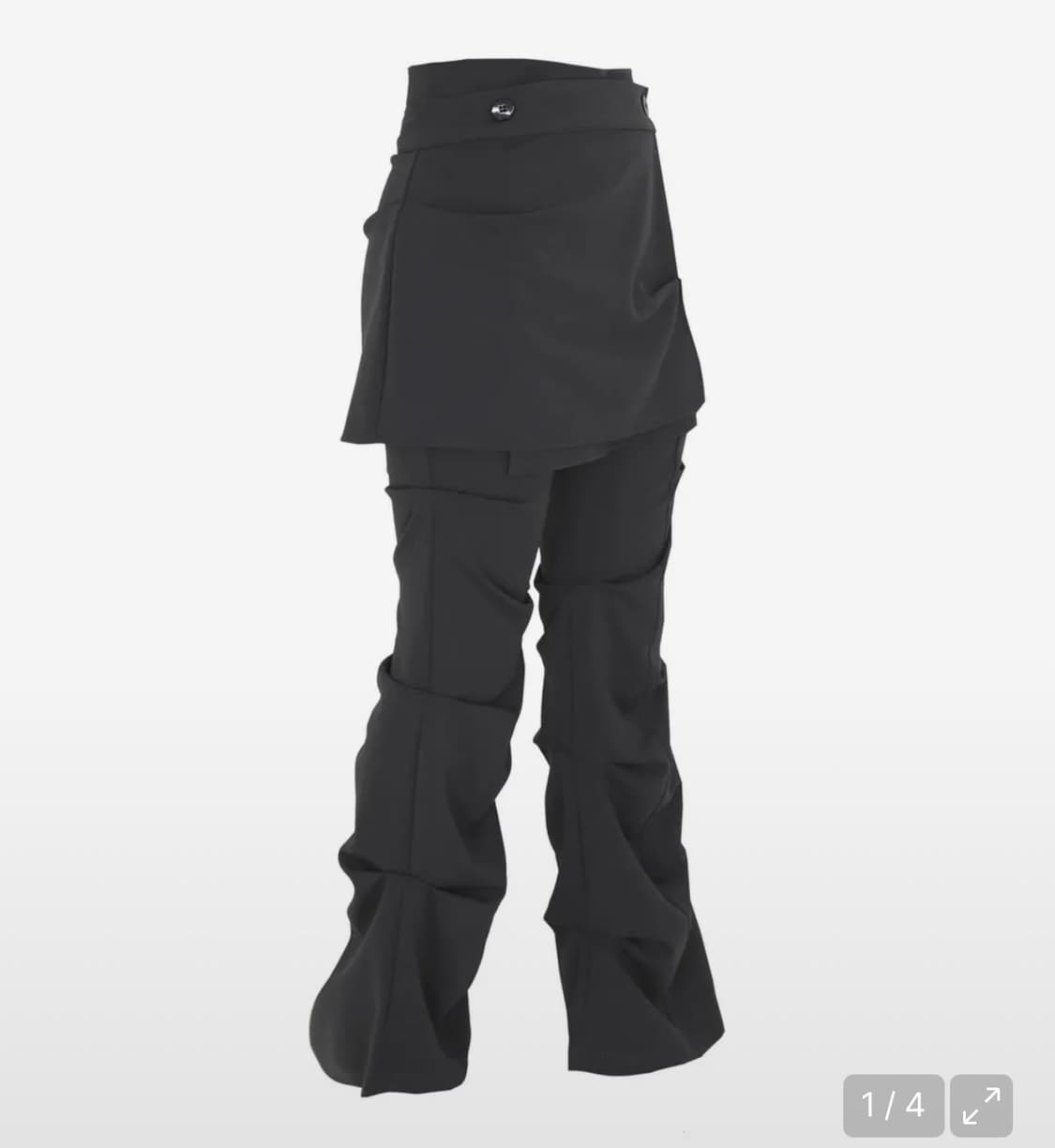 오호스 랩 오버 턱 팬츠 챠콜 1 Wrap Over Tuck Pants  상품이미지1