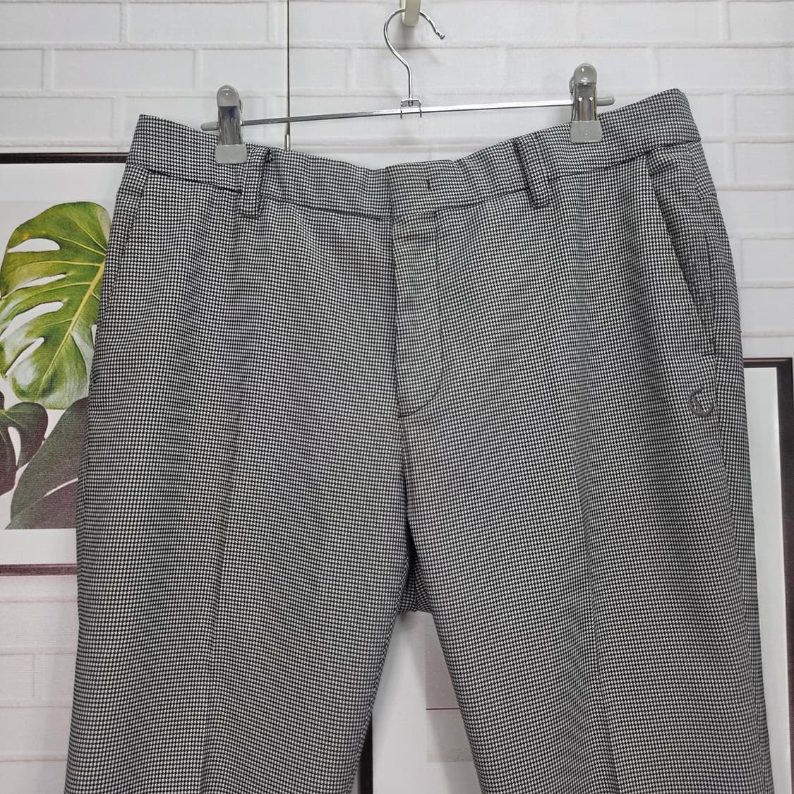캘러웨어 하운드투스 패턴 자수 로고 골프 팬츠 바지 32사이즈 상품이미지2